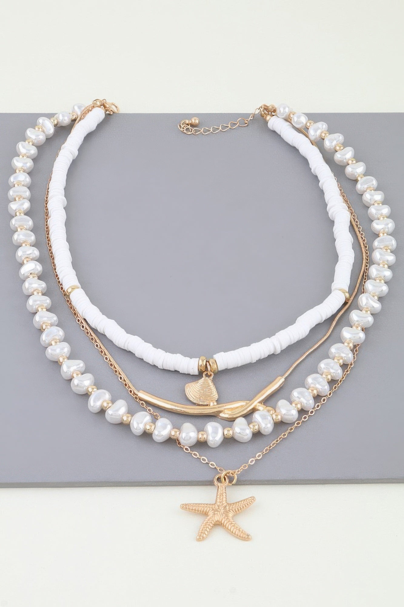 Multi Starfish Beaded Necklace