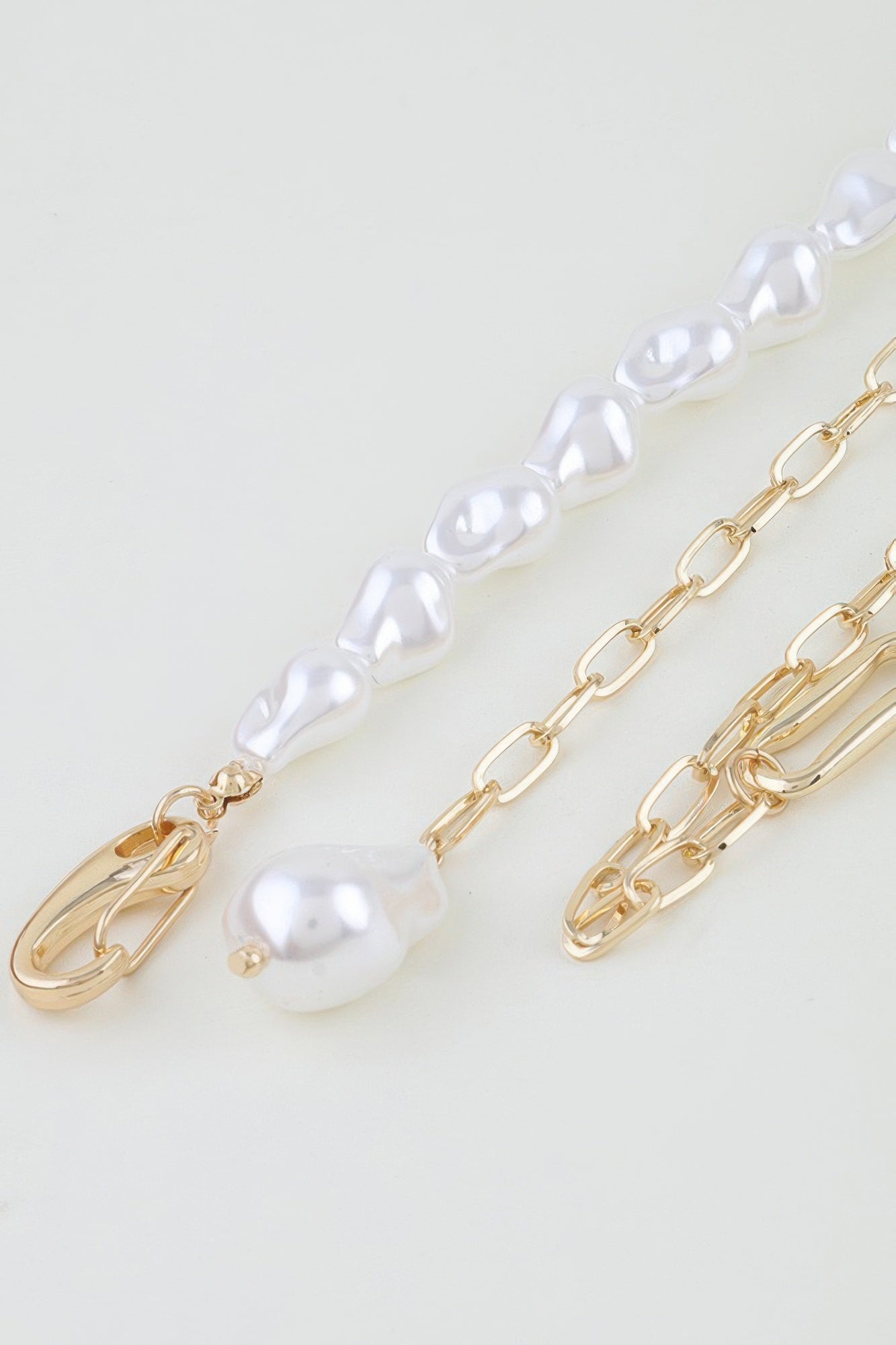 Stone Beaded Chain Clasp Statement Necklace