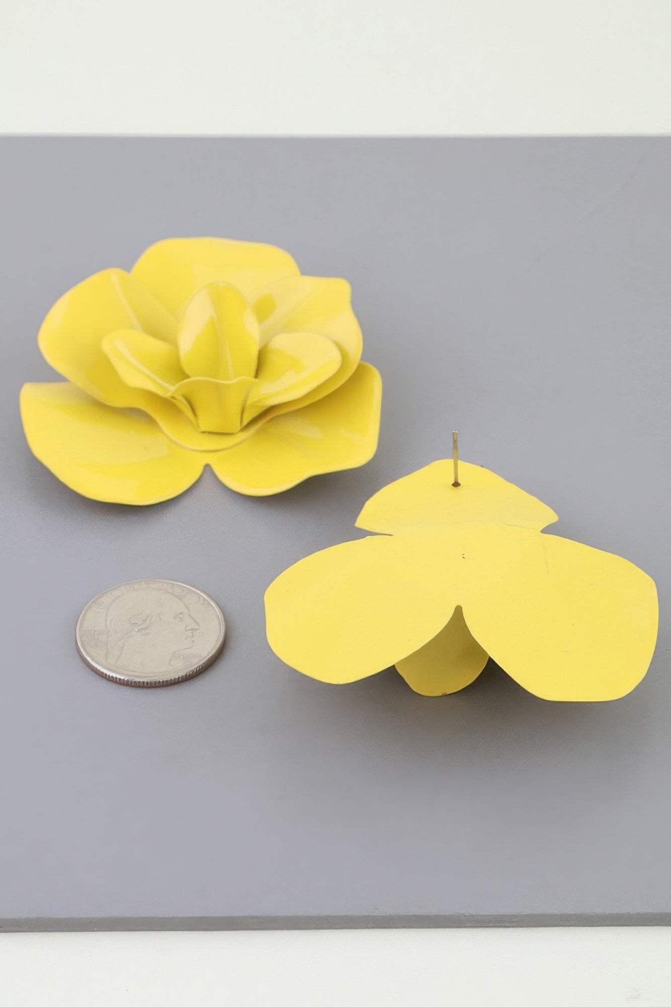 Polished Blooming Rose Stud Earrings