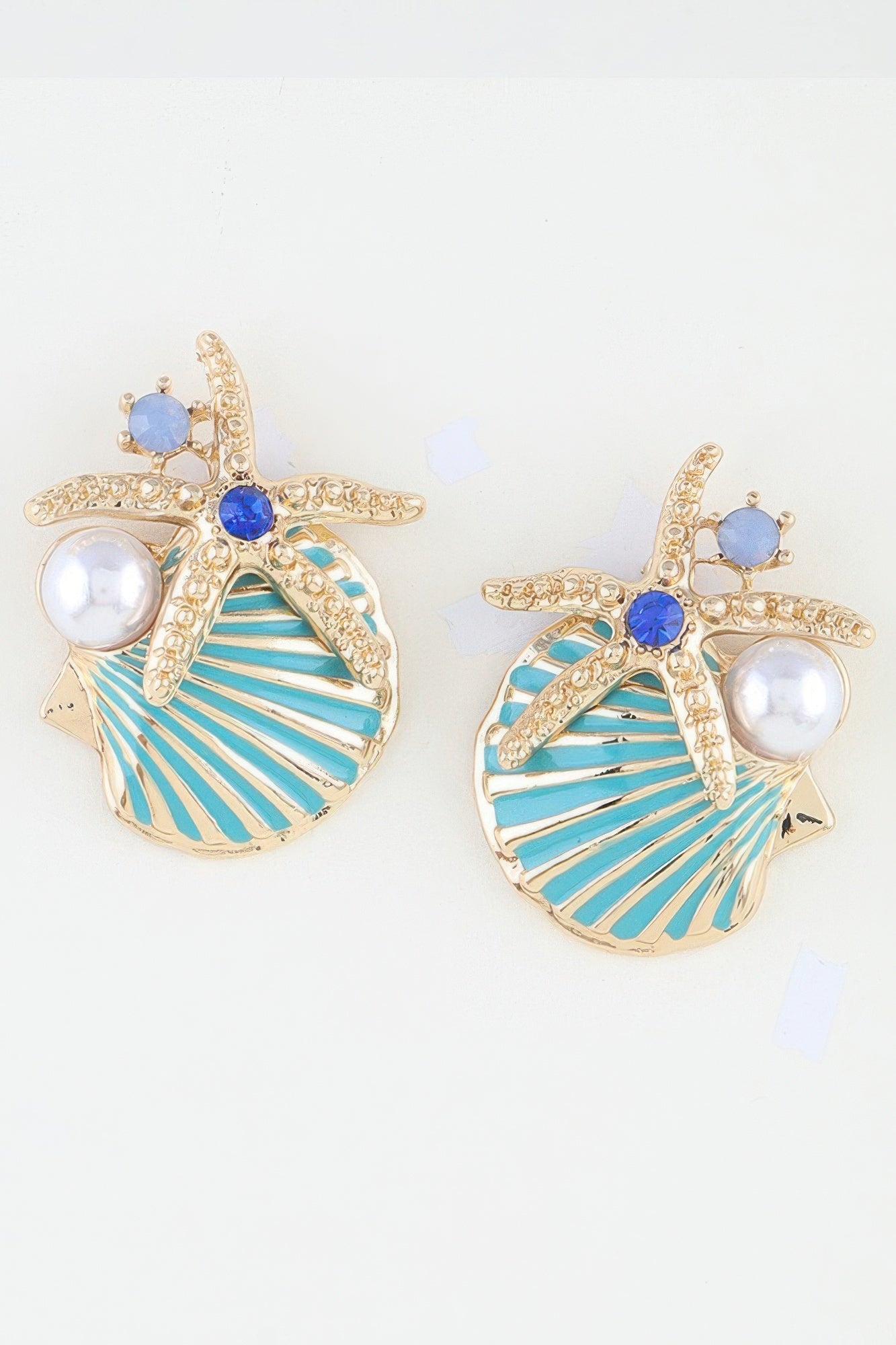 Summer Starfish Shell Stud Earrings