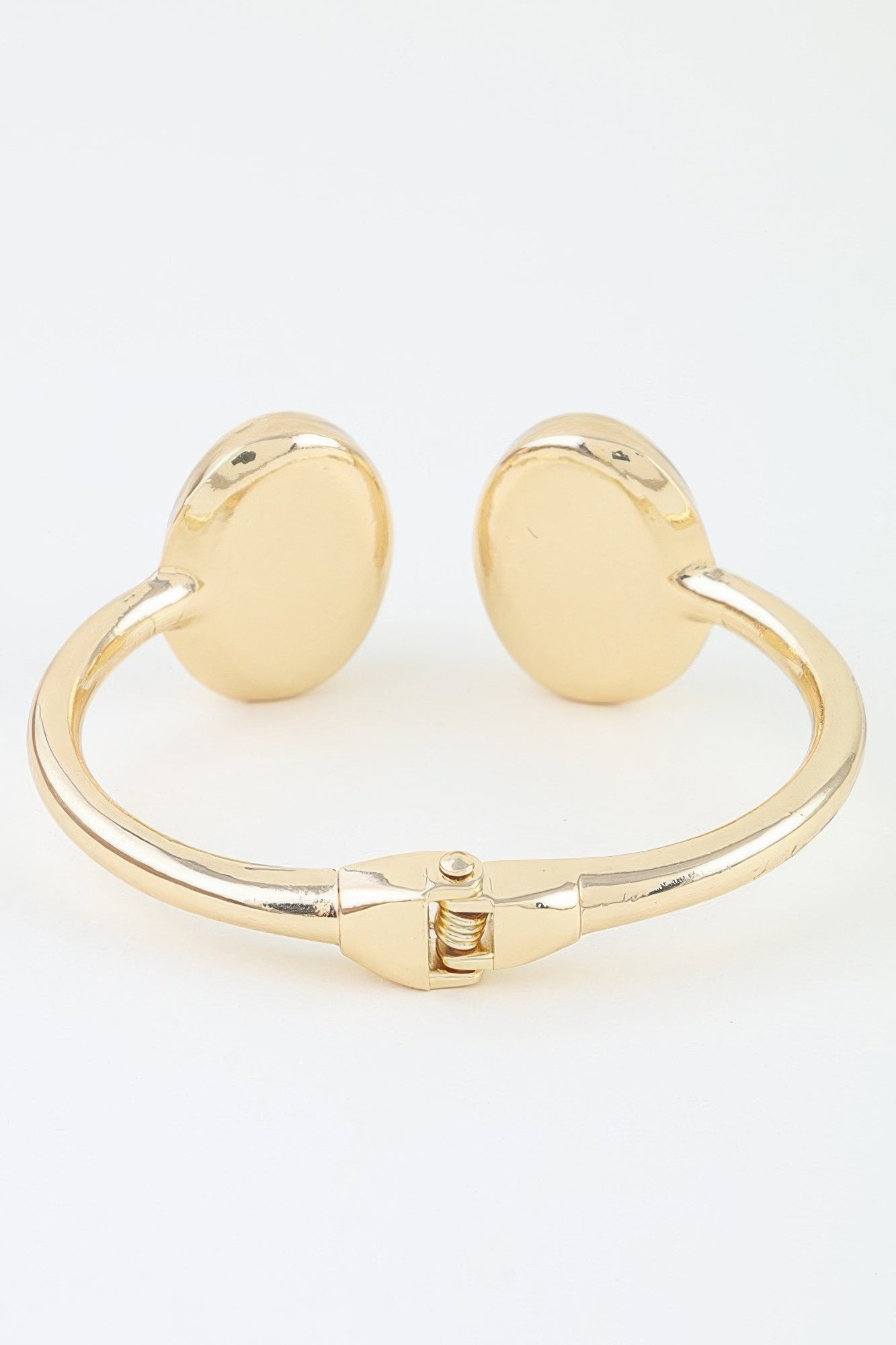Polished Pearl Stone Open Cuff Bracelet