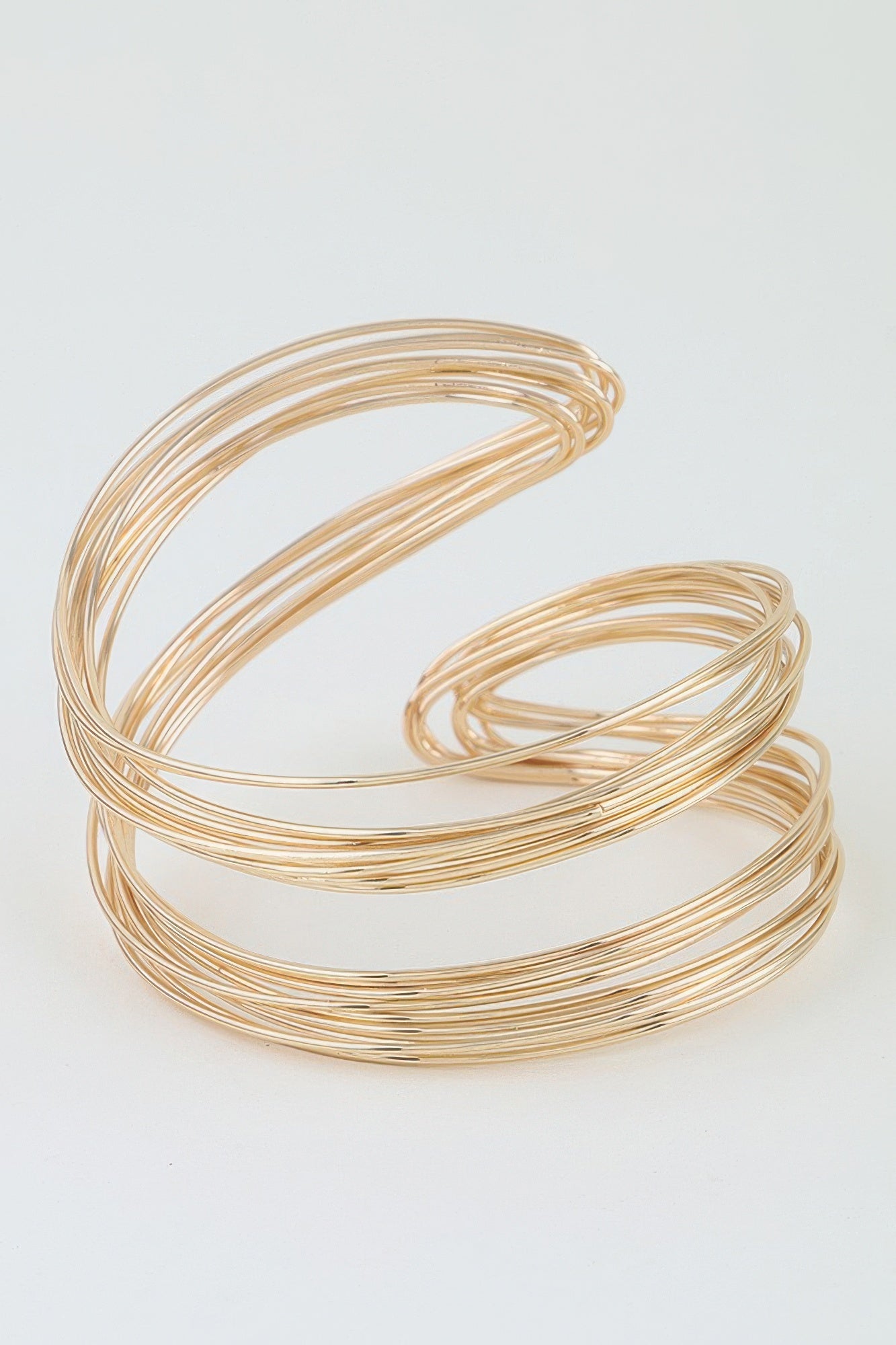 Sculptural Multi Wire Open Cuff Bracelet