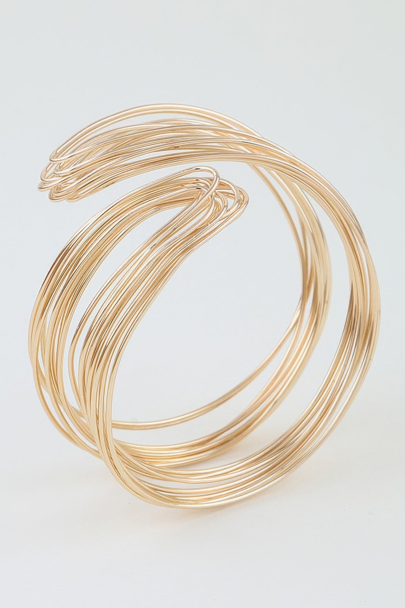 Sculptural Multi Wire Open Cuff Bracelet