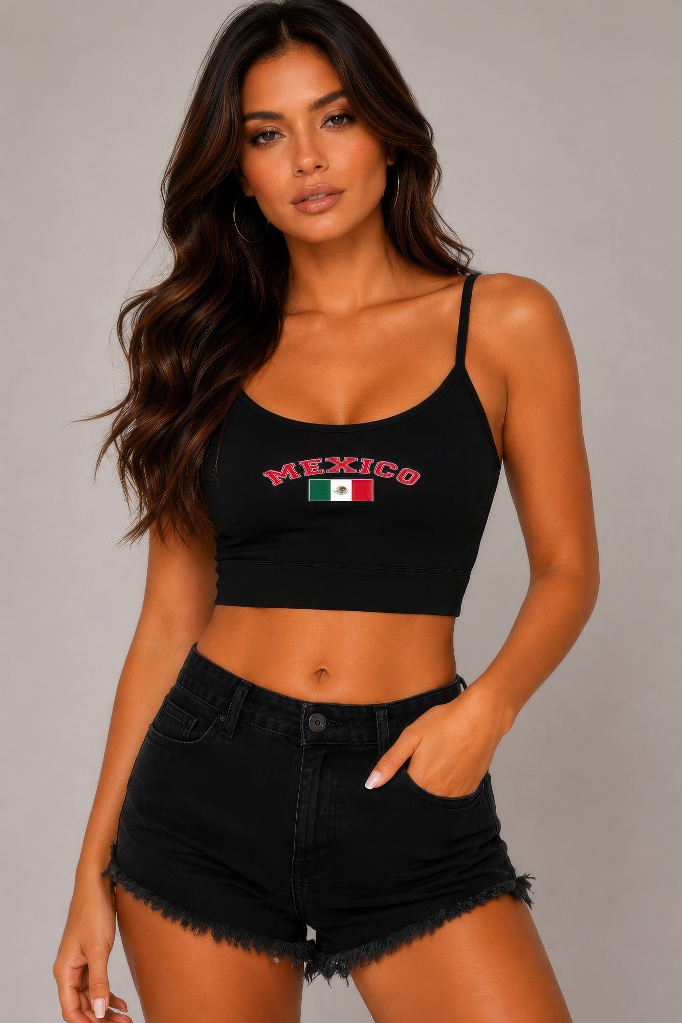 Mexico Round Neck W/removable Bra Cup Twisted Back Detail