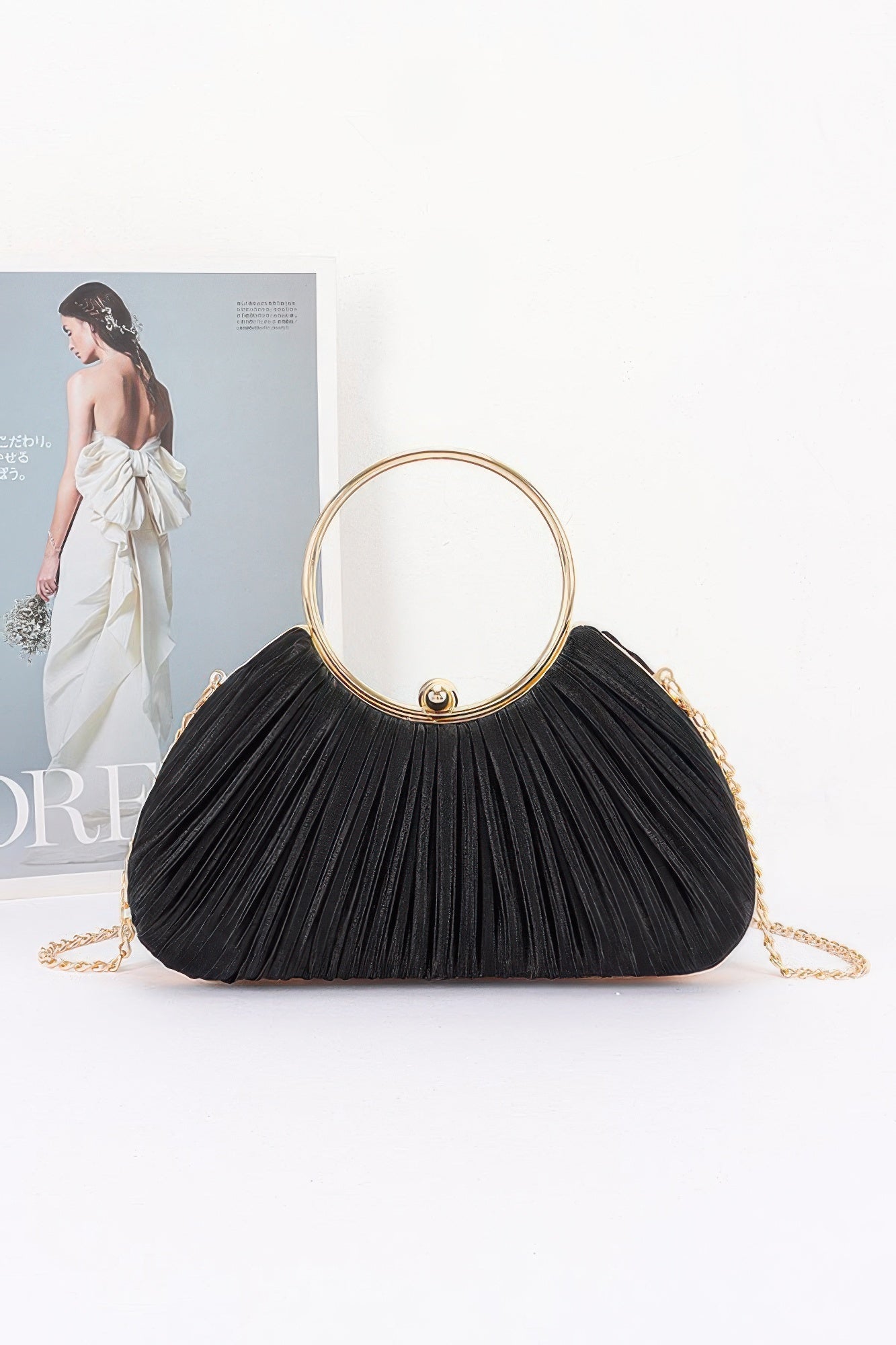 Pleated Polyester Party Clutch