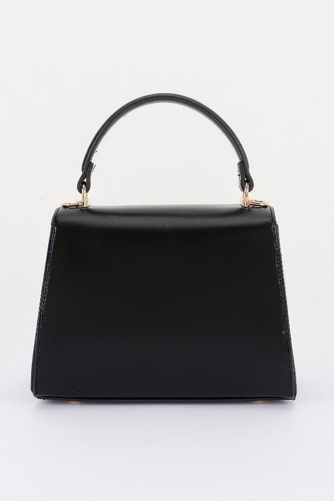 Vegan Leather Top Handle Flap Bag