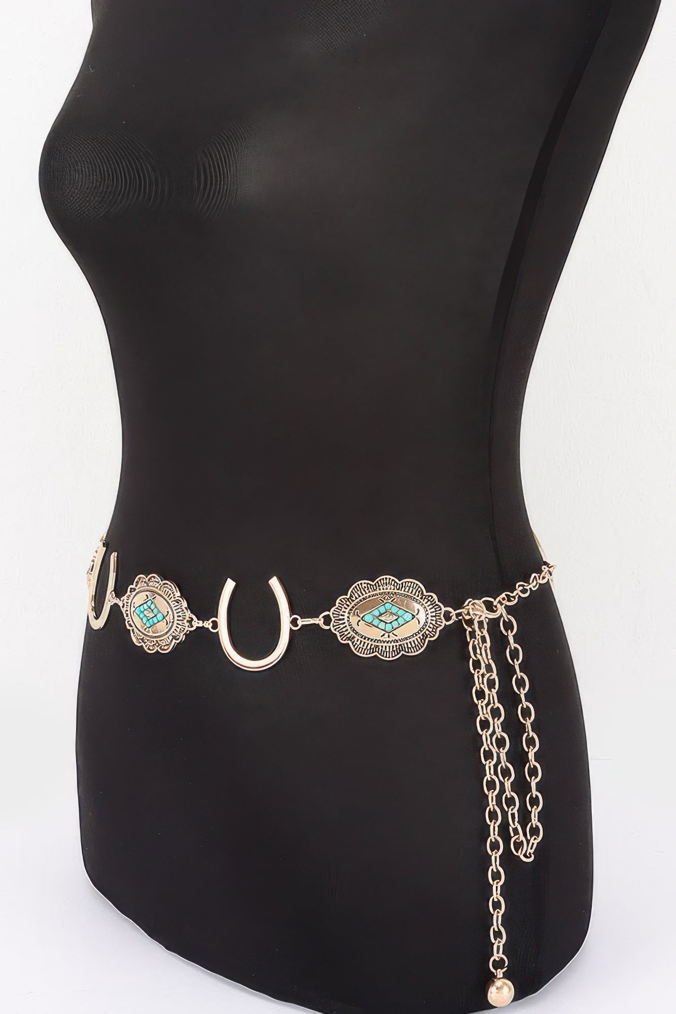 Western Horseshoe Concho Chain Belt