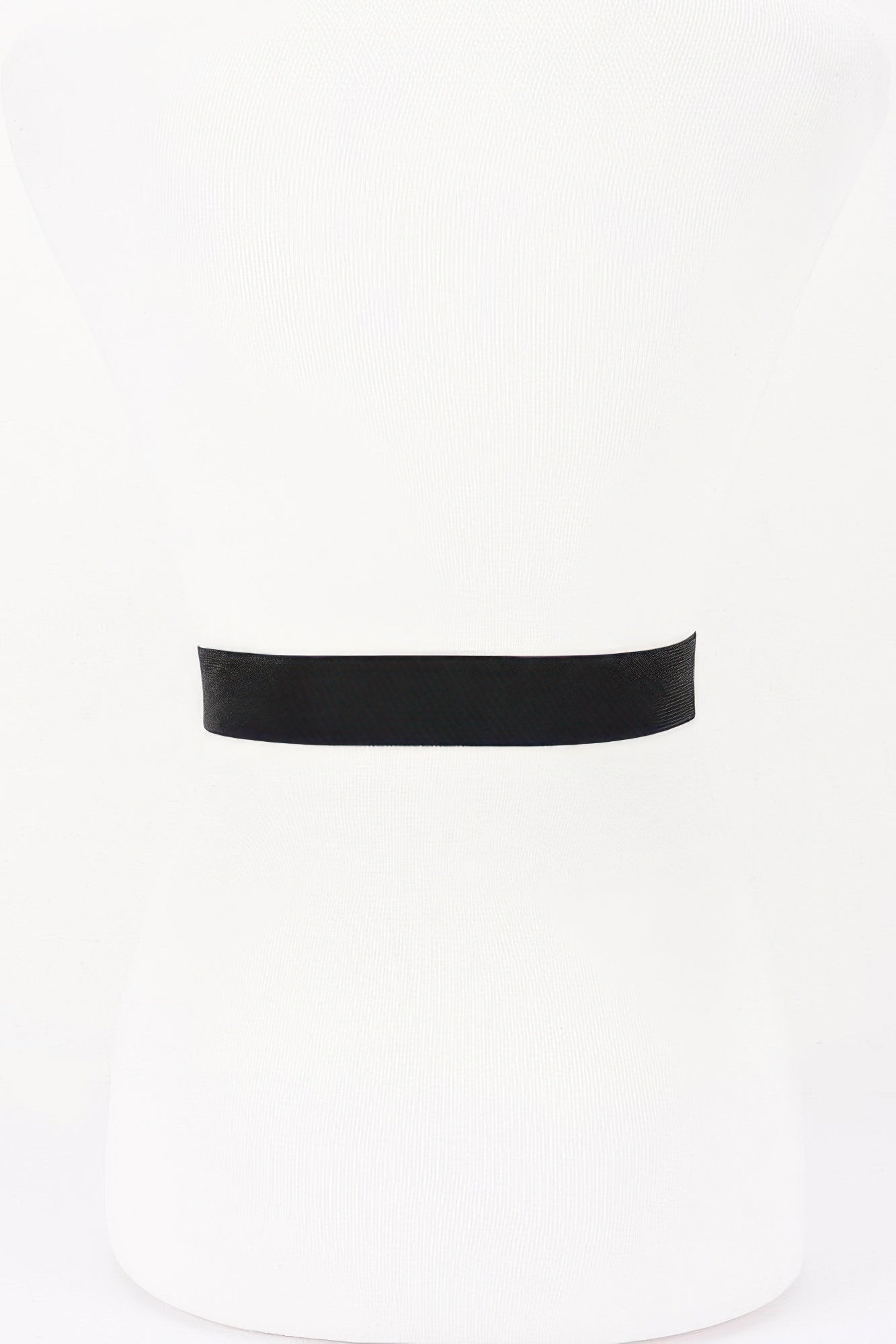 Vegan Leather Metal Buckle Elastic Belt