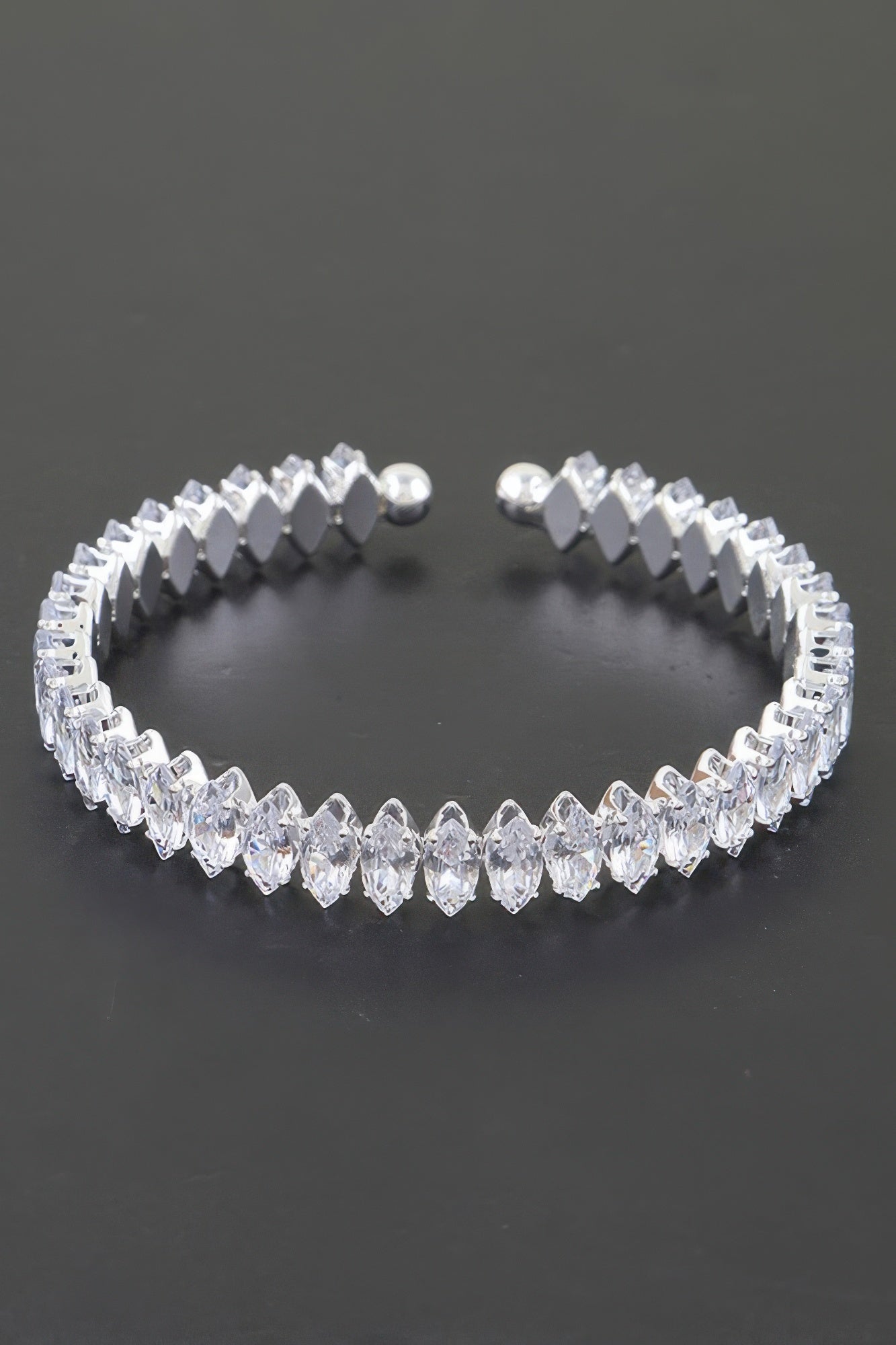 Cubic Zirconia Crystal Cuff Bracelet