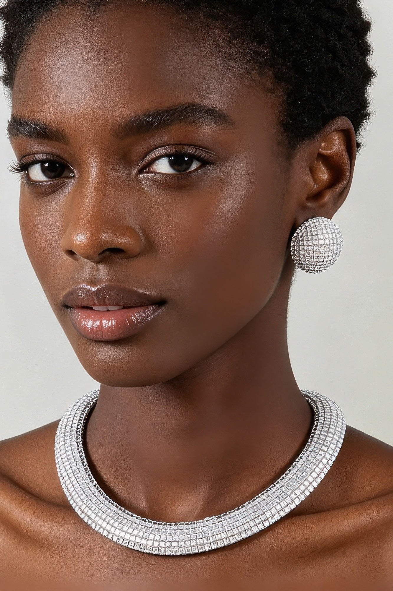 Disco Chain Choker Necklace Set