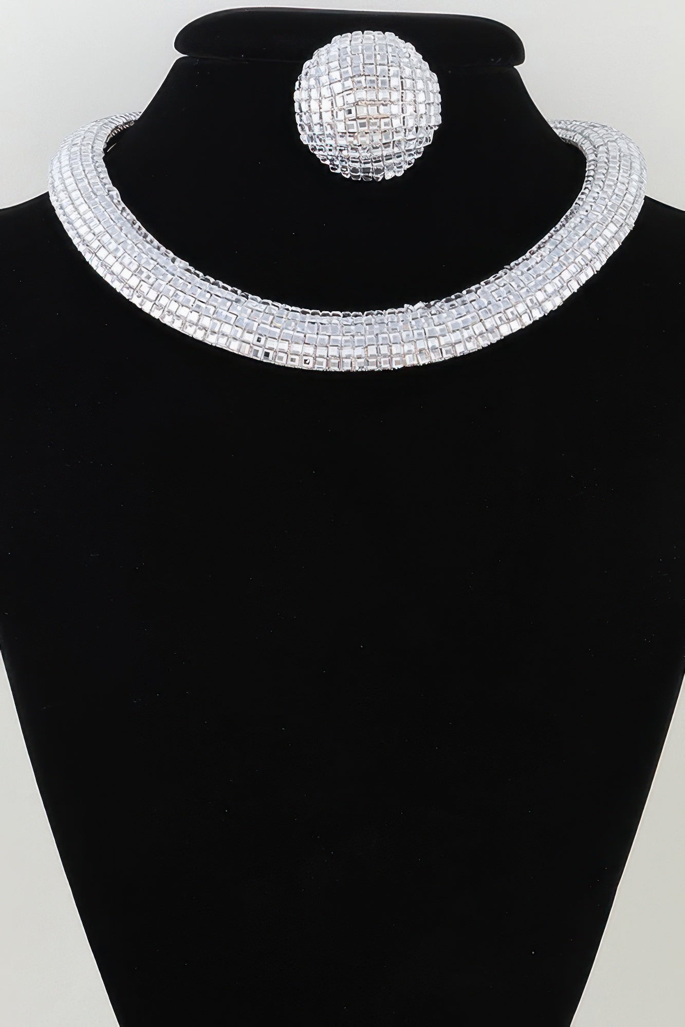 Disco Chain Choker Necklace Set