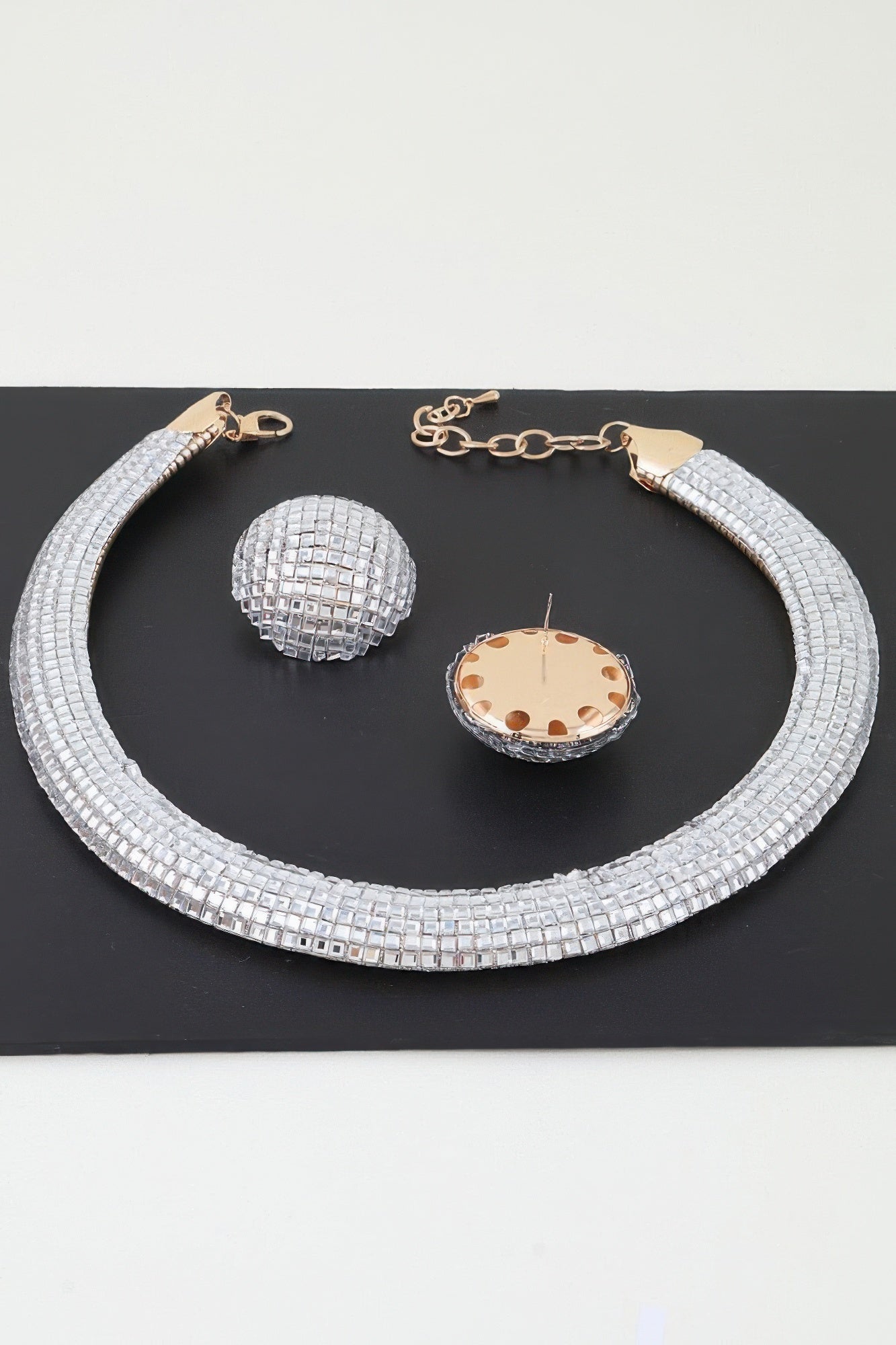 Disco Chain Choker Necklace Set