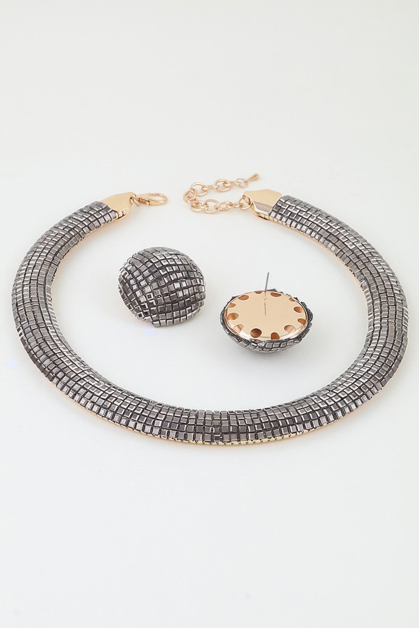 Disco Chain Choker Necklace Set