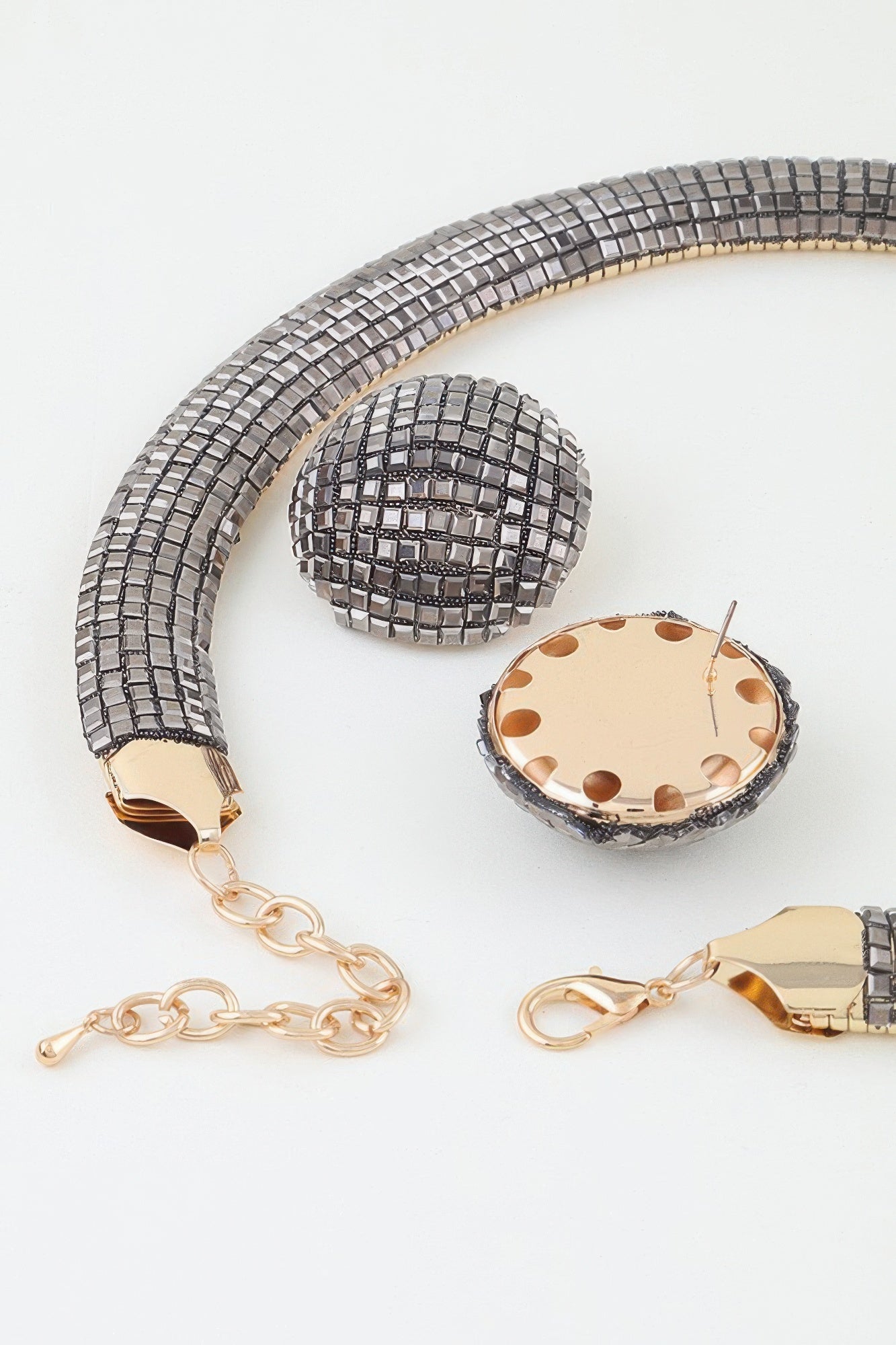 Disco Chain Choker Necklace Set