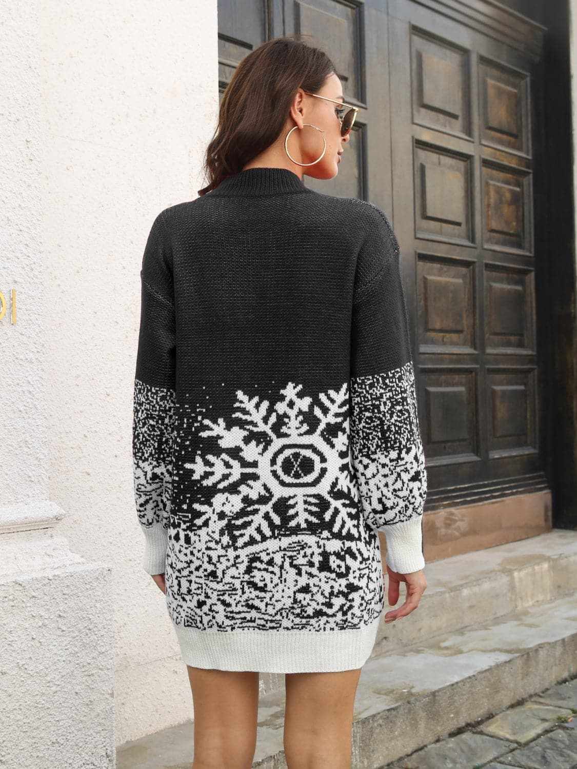 T-Shirts Trendsi Sweater Dresses - Warm knit snowflake dress - Premium Quality