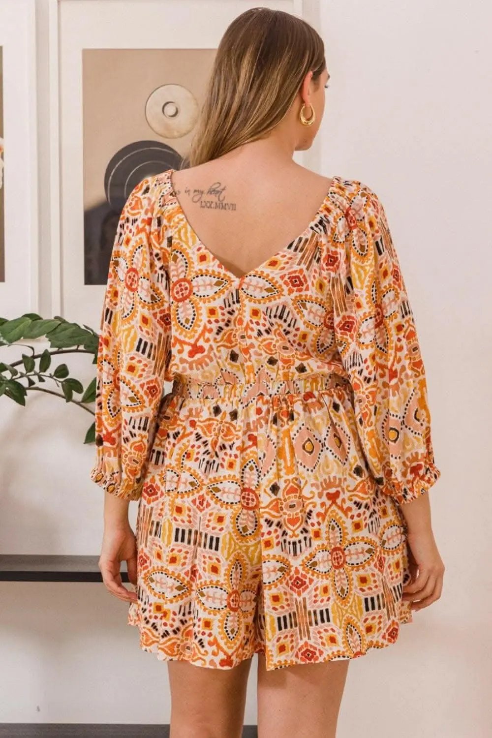 Dresses Trendsi Whimsical Print Jumpsuit Women's Casual Flutter Sleeve One-Piece Functional & Cute