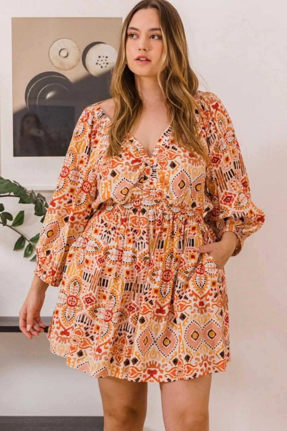 Dresses Trendsi Whimsical Print Jumpsuit Women's Casual Flutter Sleeve One-Piece Functional & Cute