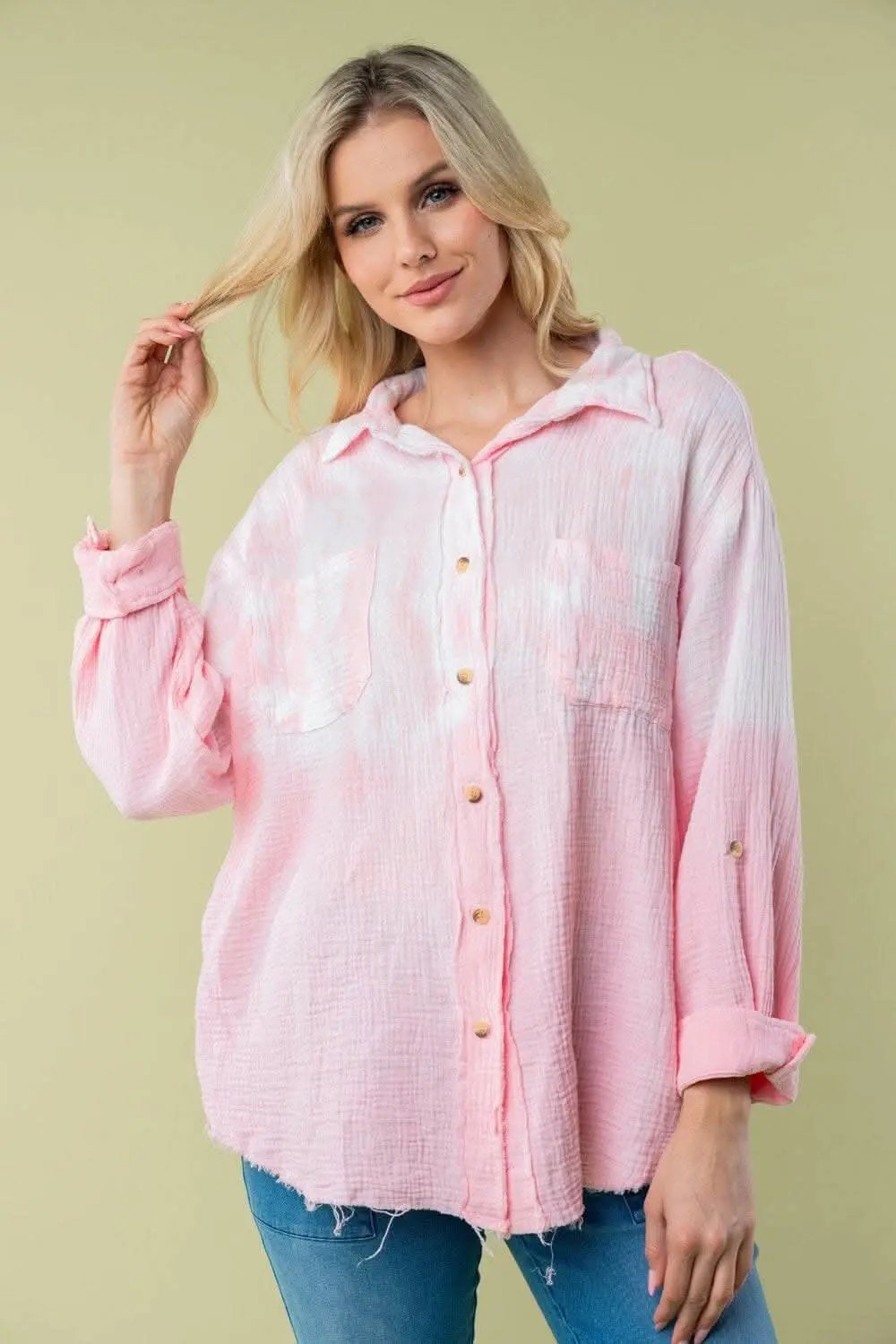 Accessories Trendsi White Birch Tie Dye Women's Casual Long Sleeve Shirt - Soft & Stylish