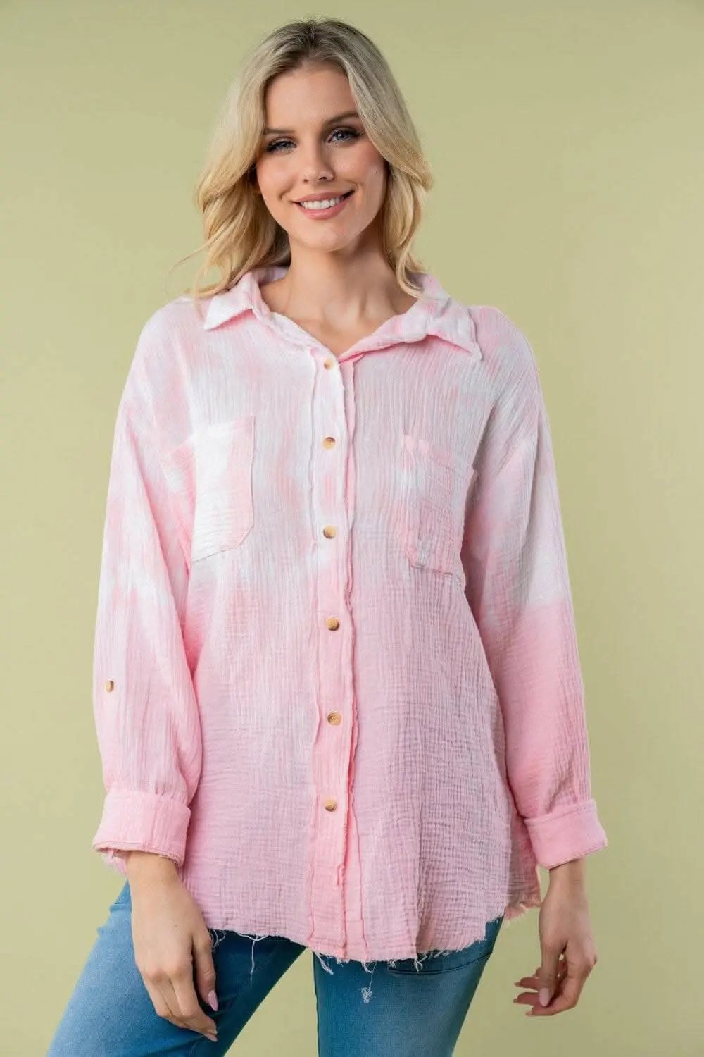 Accessories Trendsi White Birch Tie Dye Women's Casual Long Sleeve Shirt - Soft & Stylish
