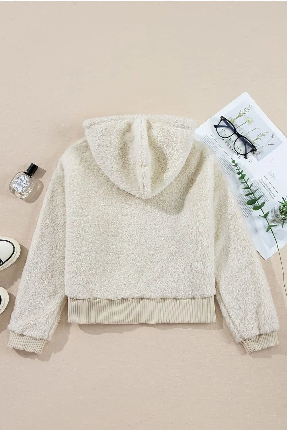 Women's Ribbed Hoodie - Soft & Cozy - Daily Fleece Pullover
