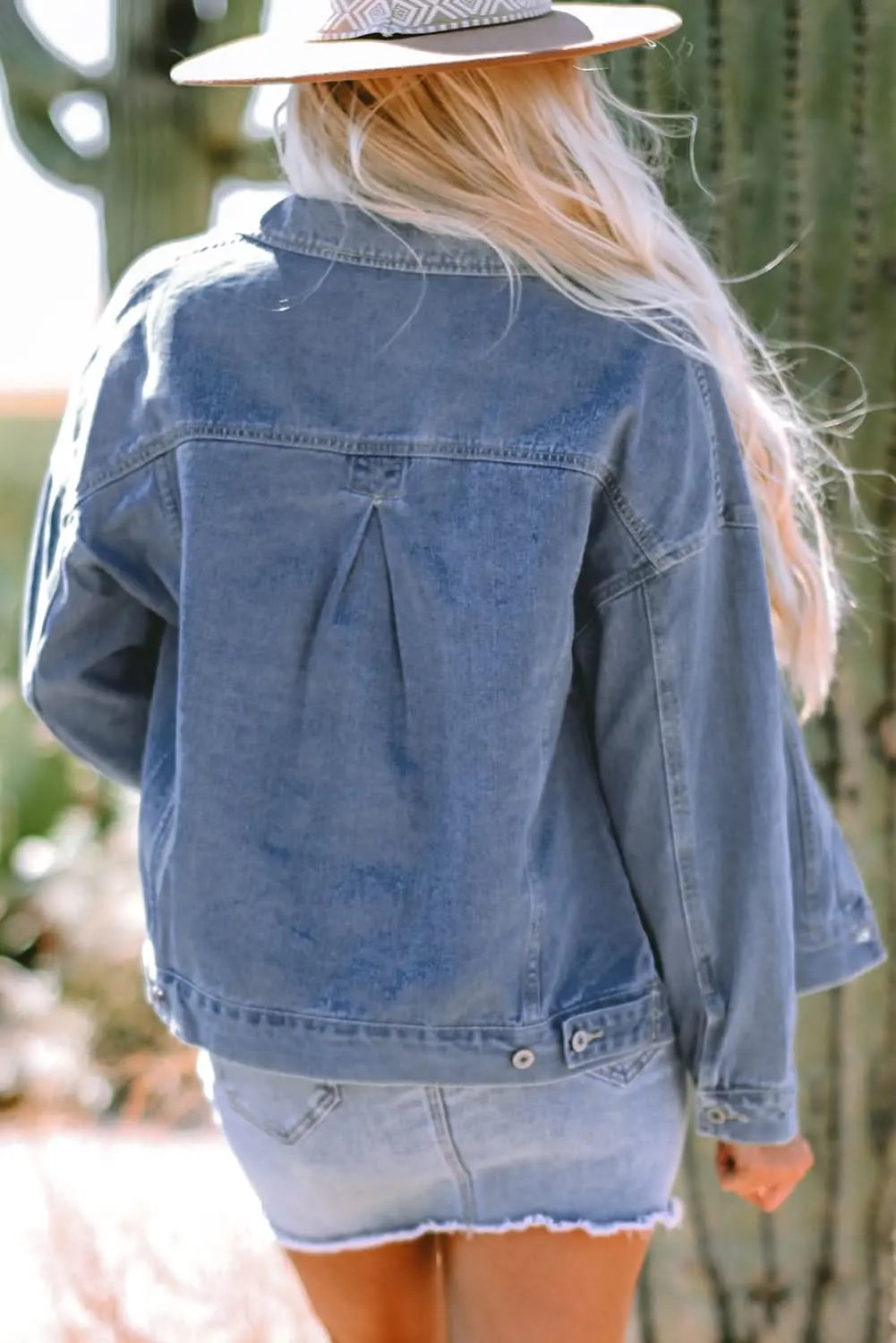 Women's Denim Jacket | Love Salve Oversized Cotton