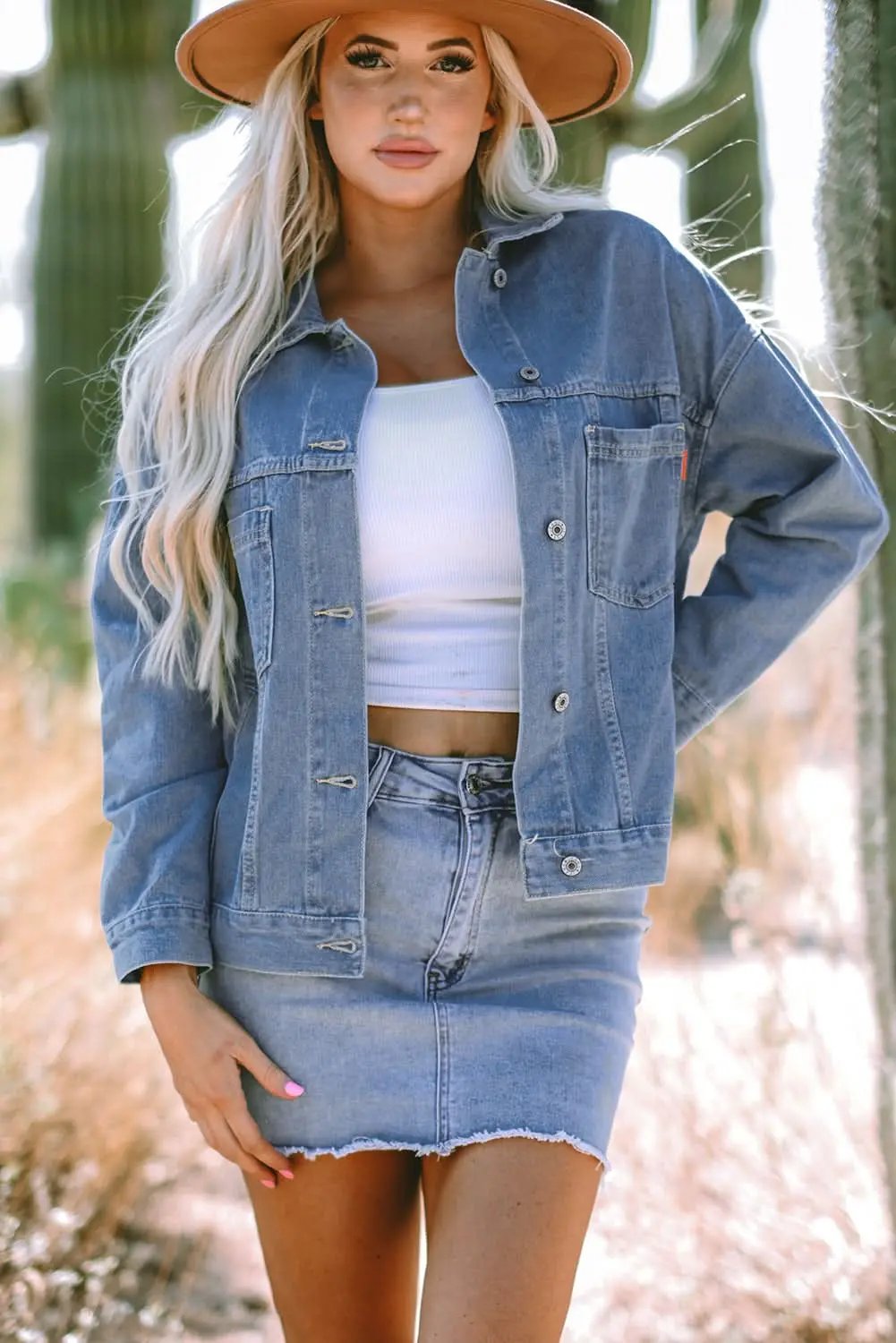 Women's Denim Jacket | Love Salve Oversized Cotton