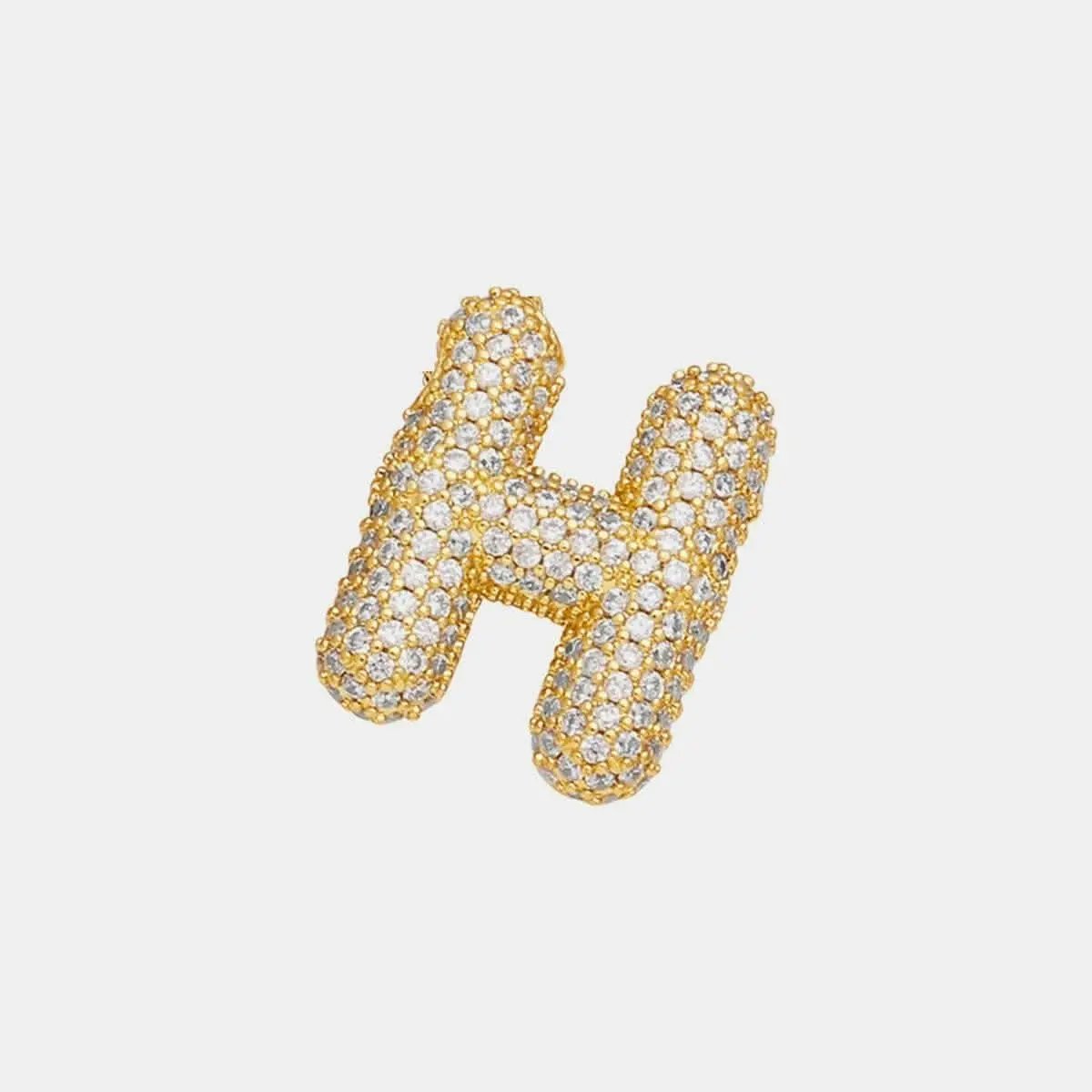 T-Shirts Trendsi Necklaces - Zircon gold letter charm pendant