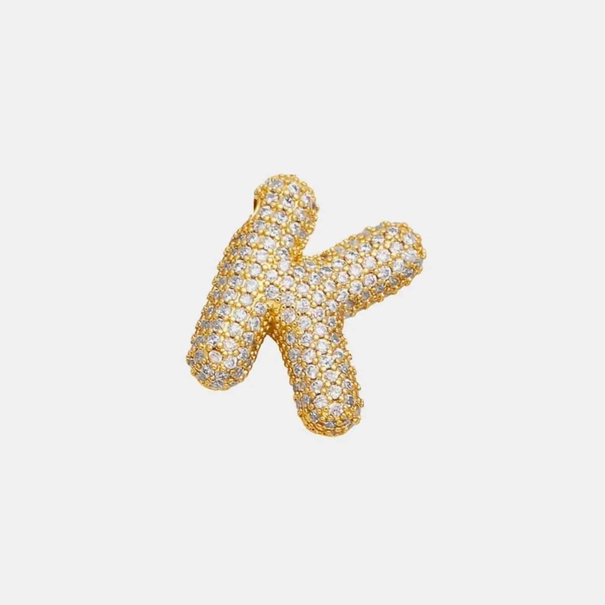 T-Shirts Trendsi Necklaces - Zircon gold letter charm pendant