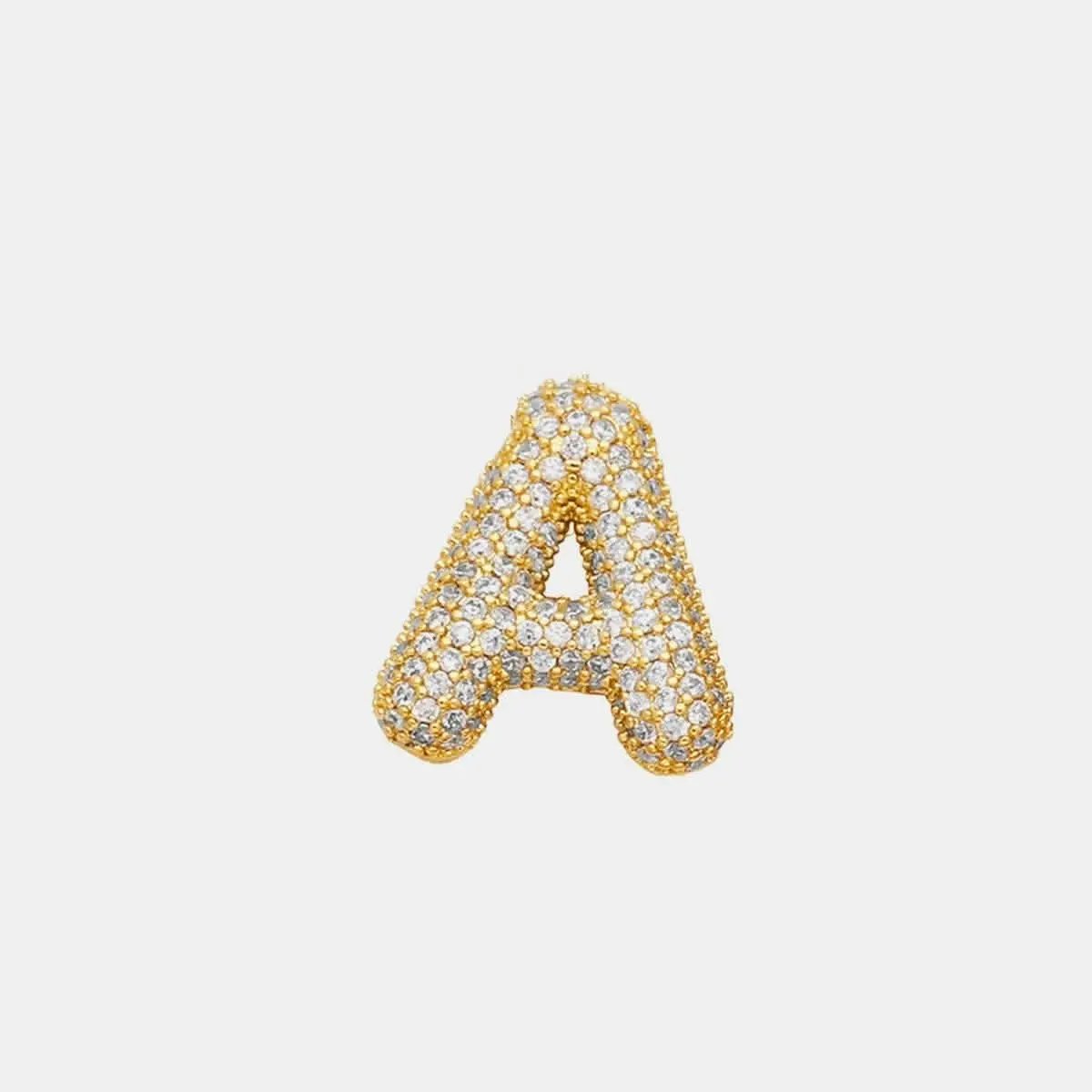 T-Shirts Trendsi Necklaces - Zircon gold letter charm pendant