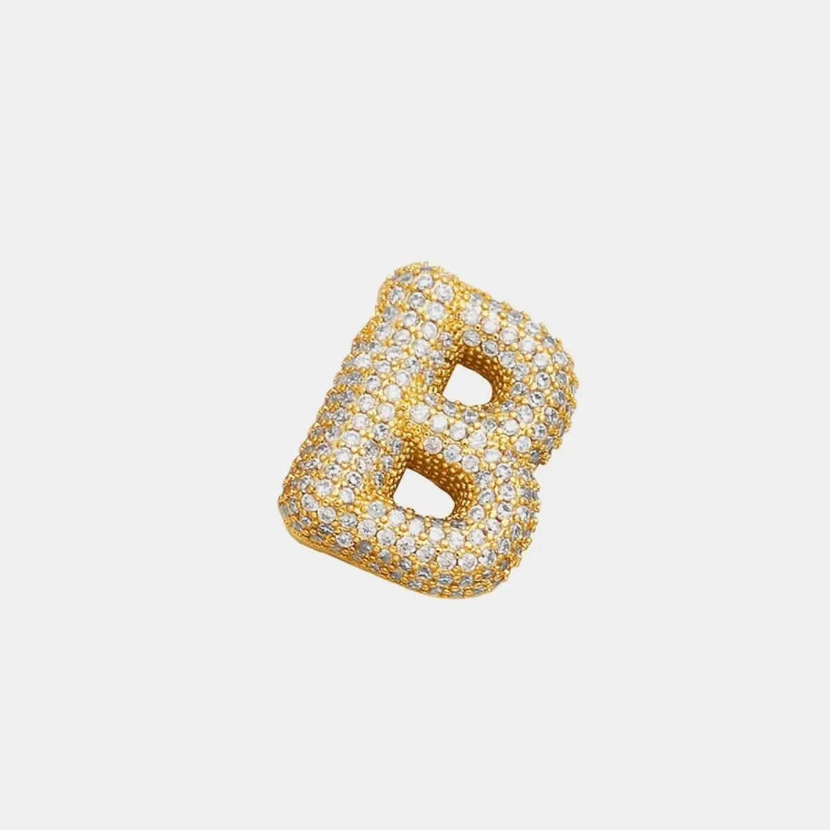 T-Shirts Trendsi Necklaces - Zircon gold letter charm pendant