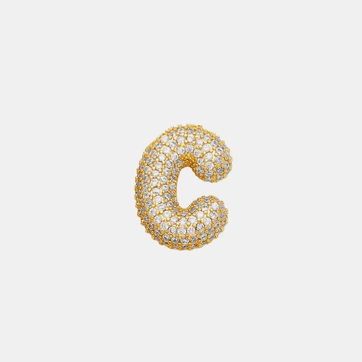 T-Shirts Trendsi Necklaces - Zircon gold letter charm pendant