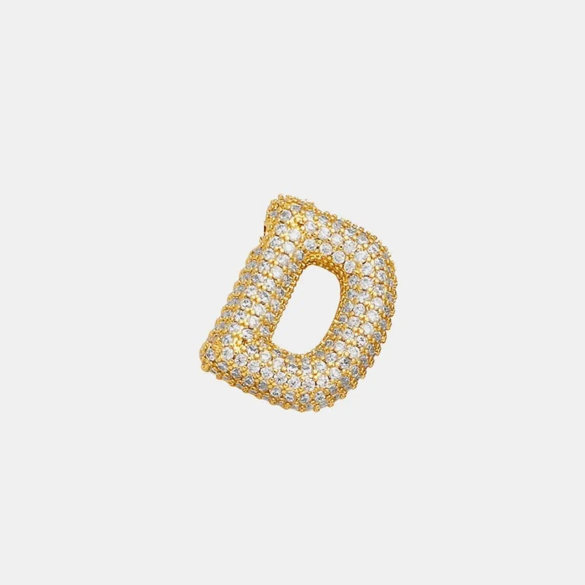 T-Shirts Trendsi Necklaces - Zircon gold letter charm pendant