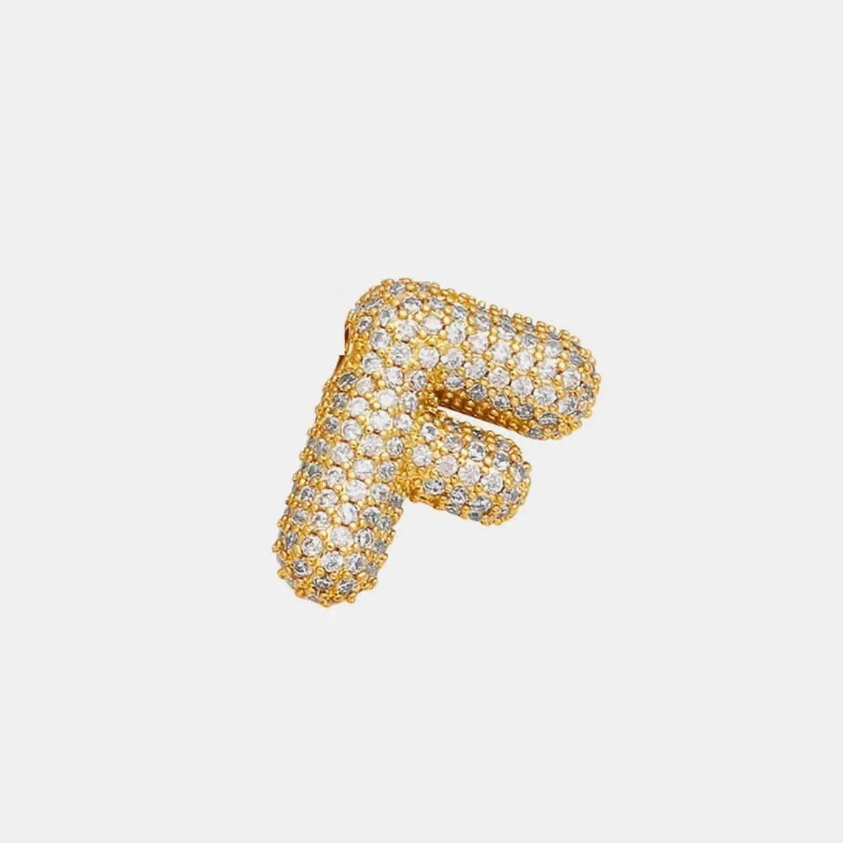 T-Shirts Trendsi Necklaces - Zircon gold letter charm pendant