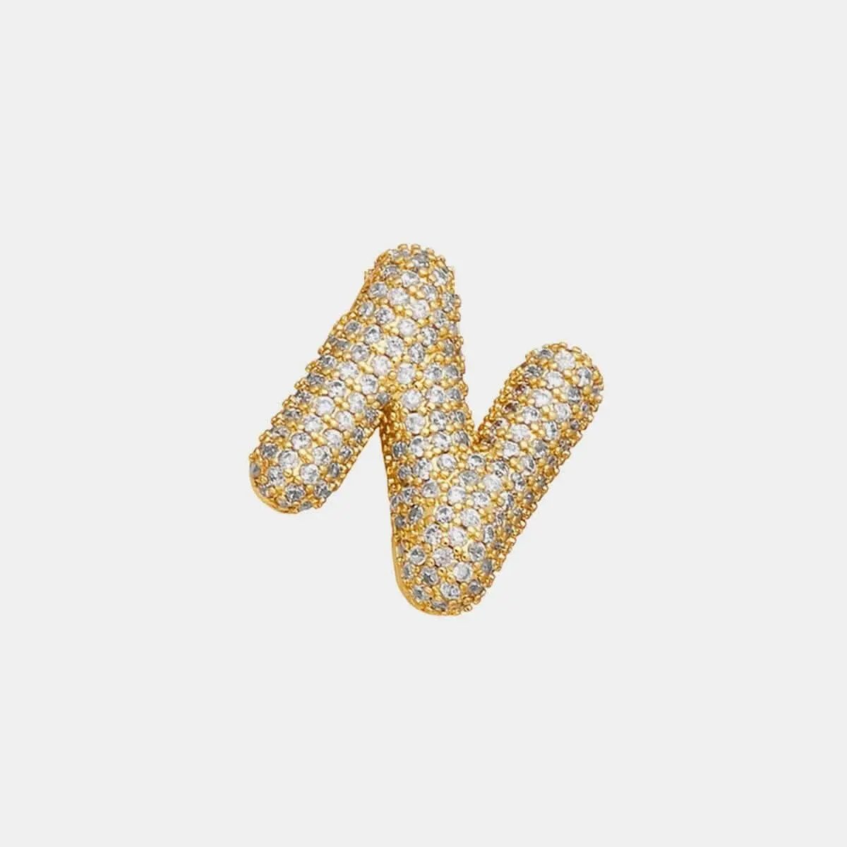 T-Shirts Trendsi Necklaces - Zircon initial charm necklace