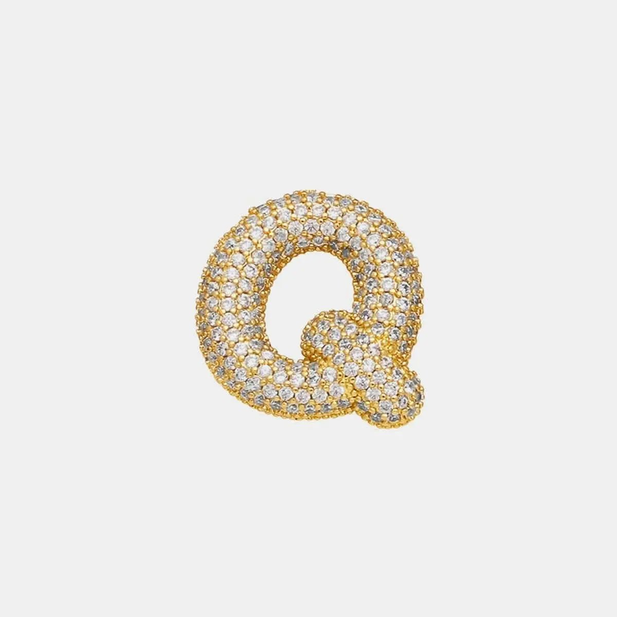 T-Shirts Trendsi Necklaces - Zircon initial charm necklace