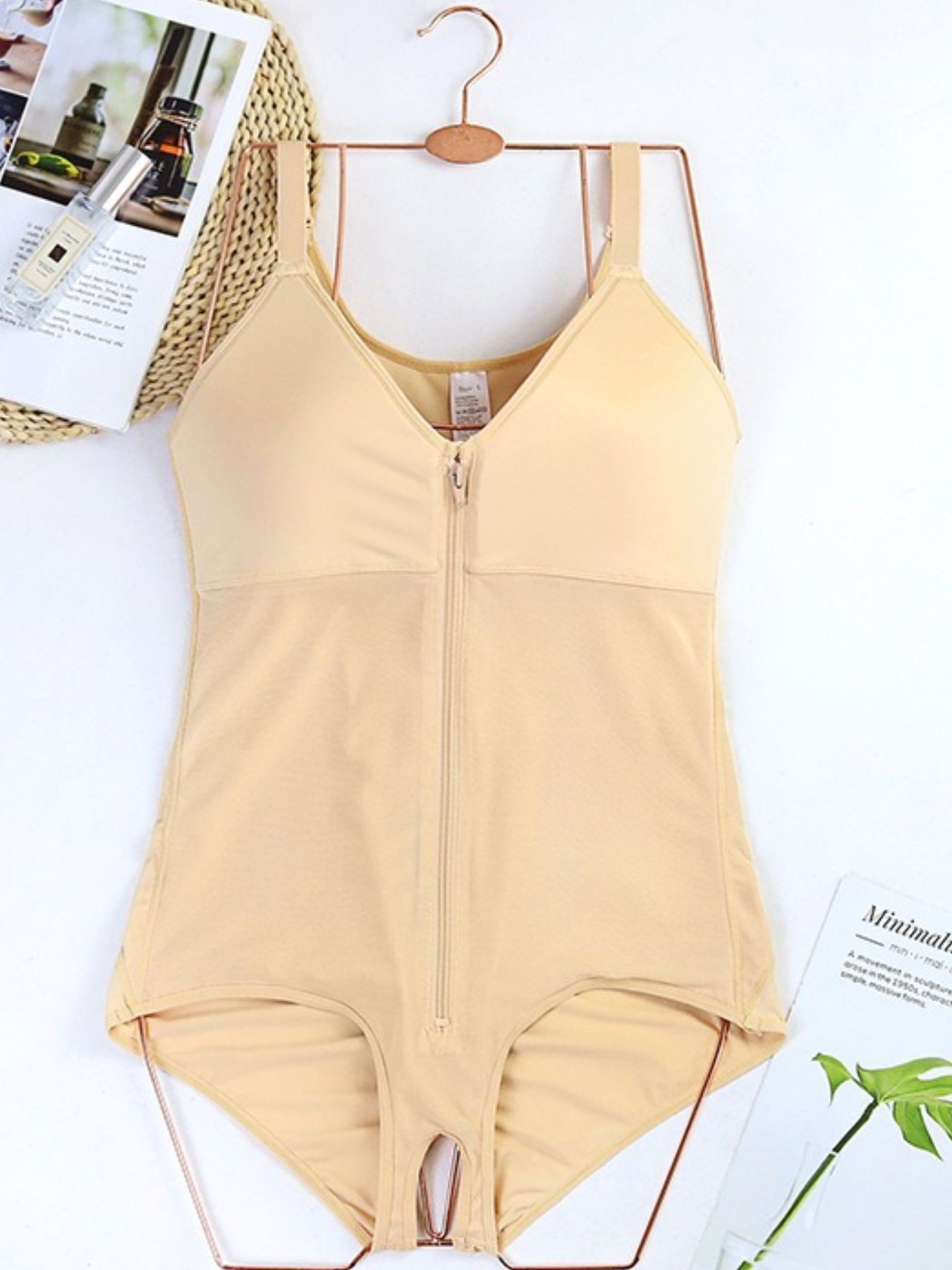 Plus Size Zip Front Shaping Bodysuit