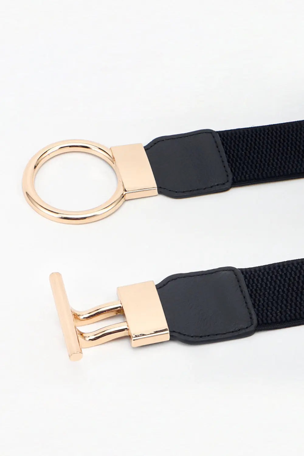 Zinc Alloy Circle Shaped Buckle PU Leather Belt