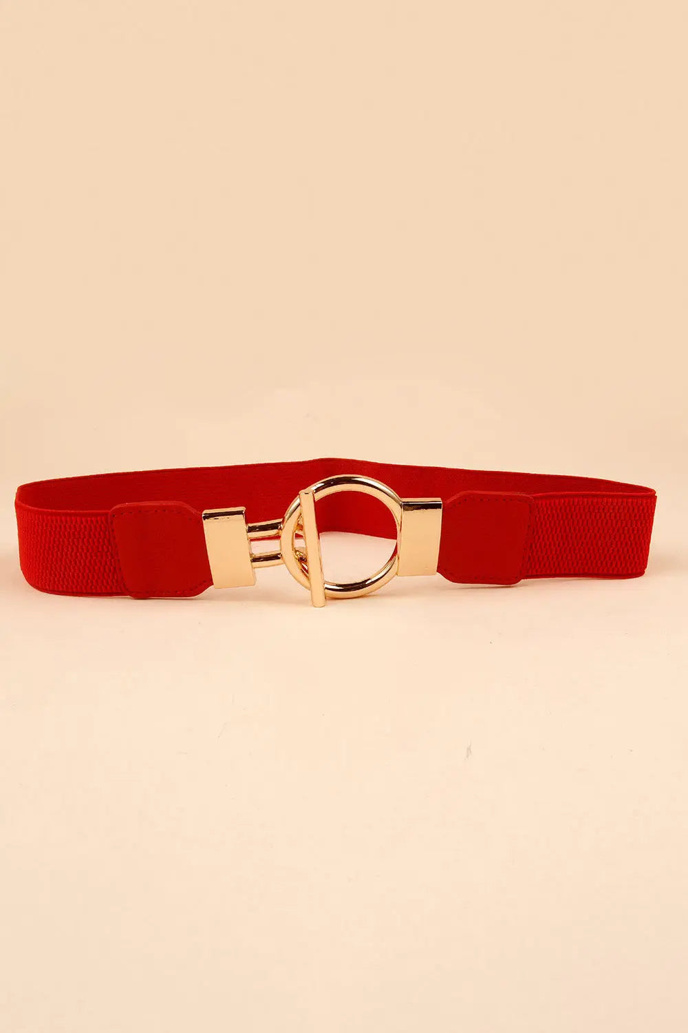 Zinc Alloy Circle Shaped Buckle PU Leather Belt