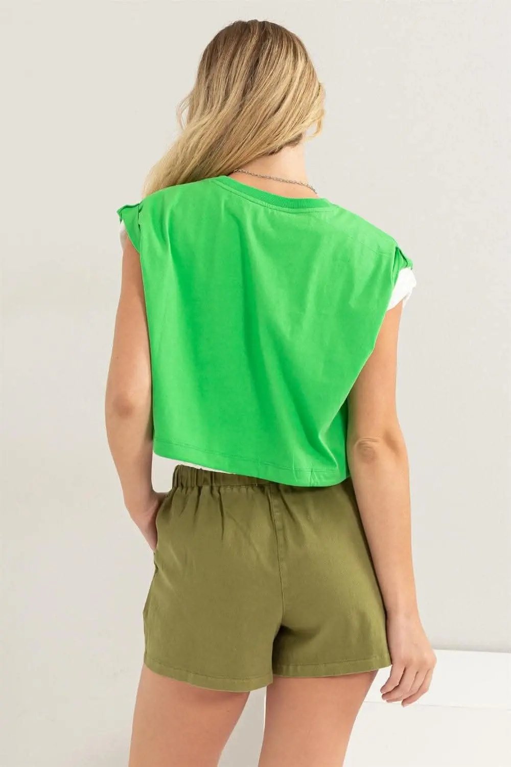 Pants Trendsi Drawstring Crop Top Women's Casual T-Shirt USA Shipped, Trendy