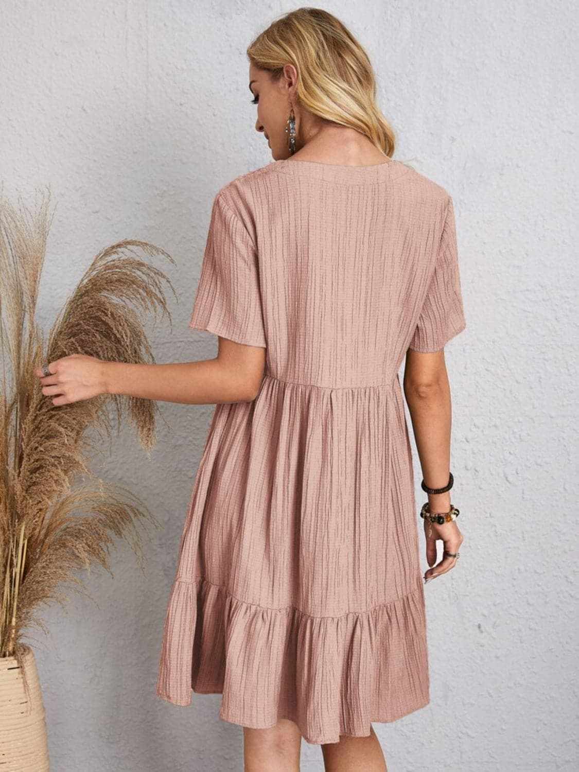 Dresses Trendsi Elegant V-neck dress - 100% polyester