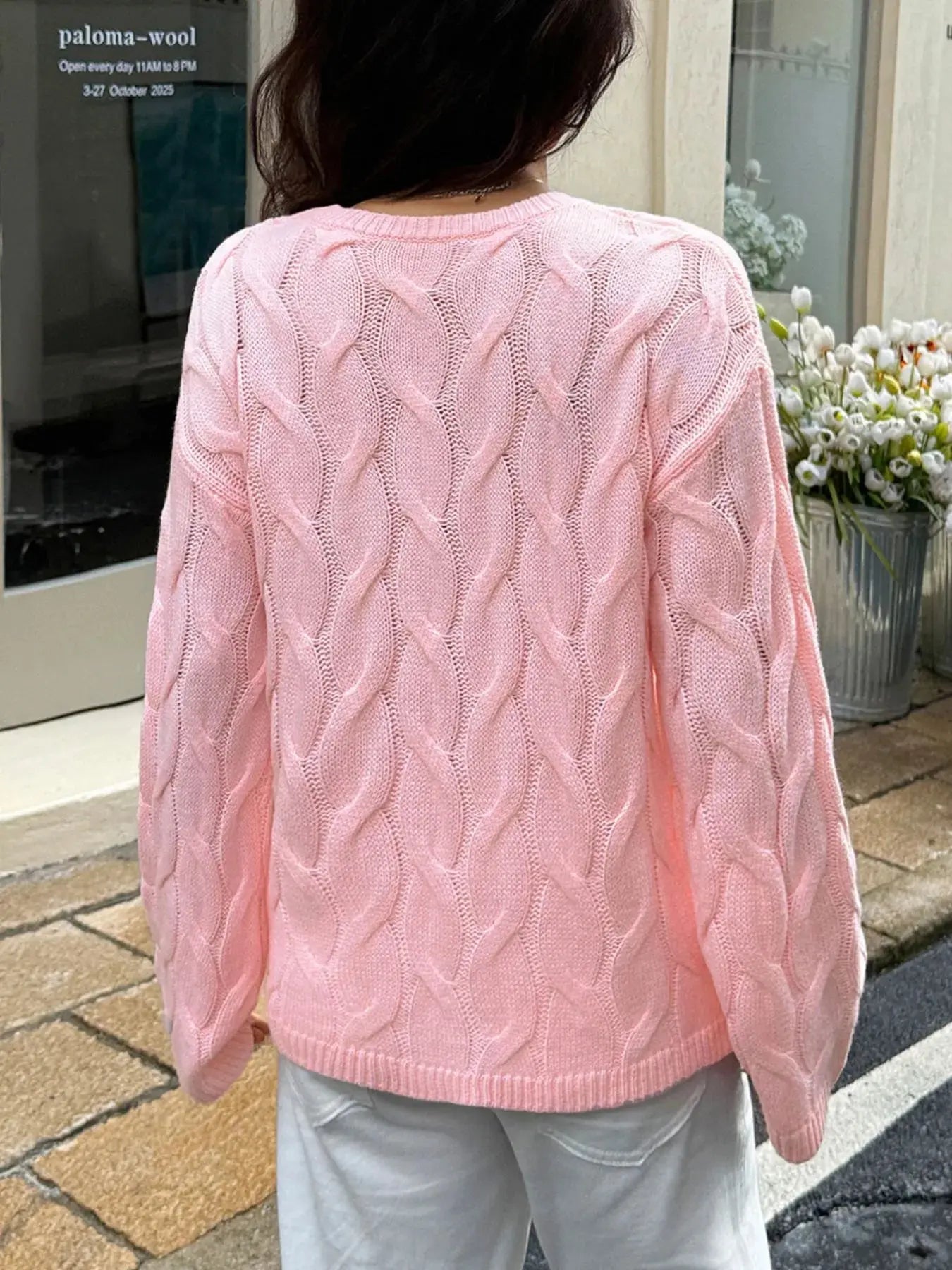 Long Sleeve Cable Knit Sweater