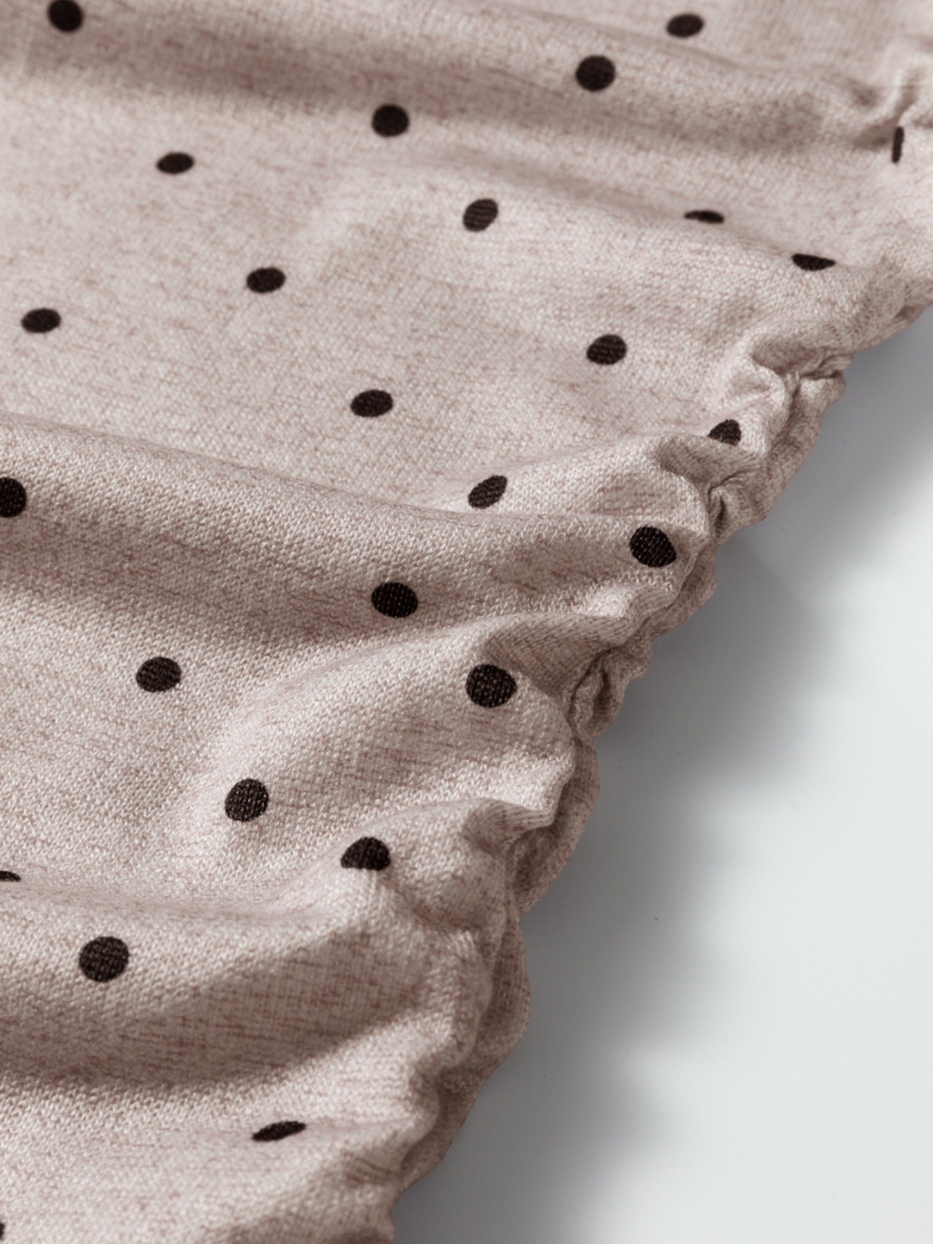 Polka Dot Boat Neck Knit Long Sleeve Shirt