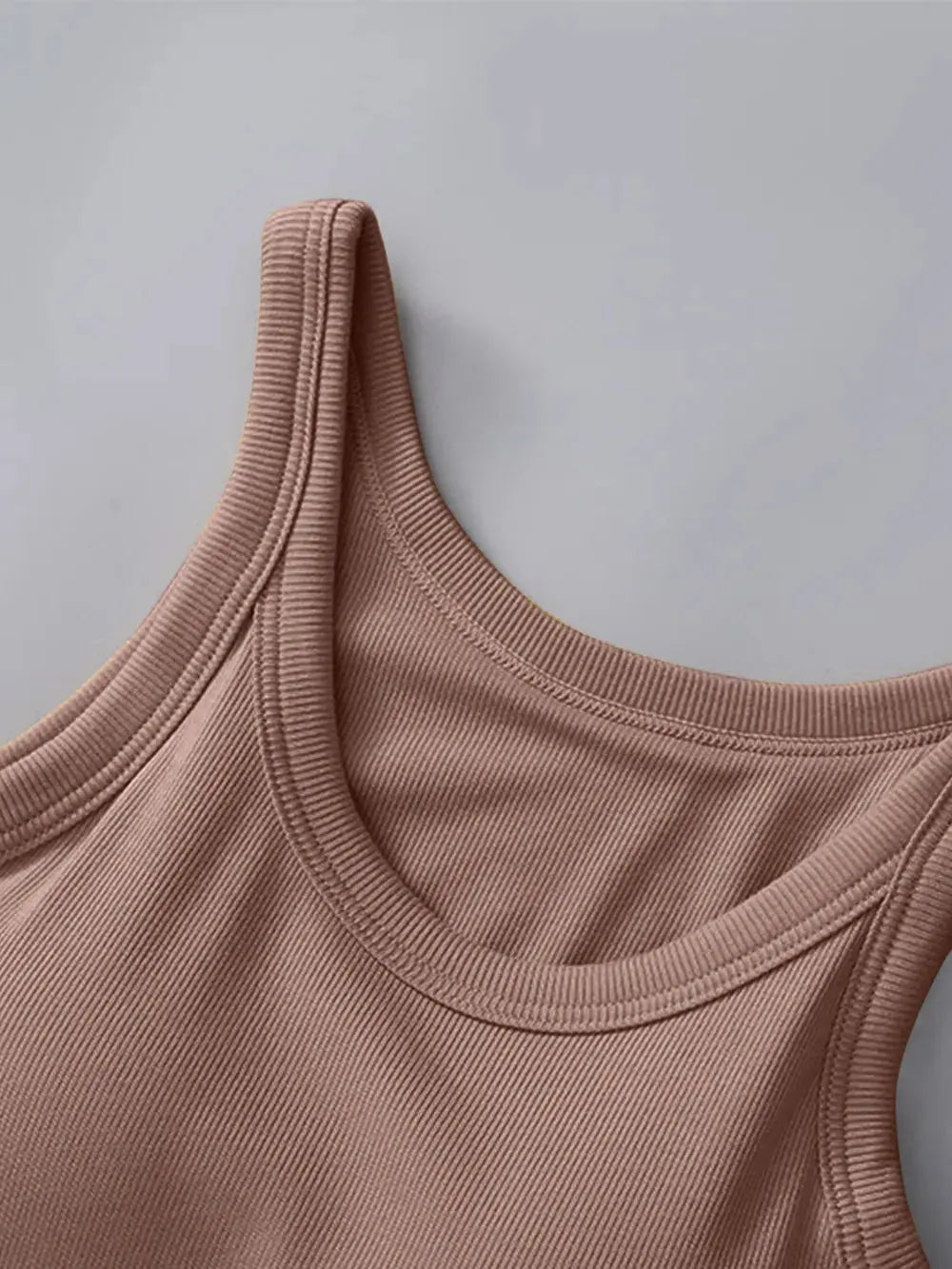 Round Neck Tank Top with Built In Bra