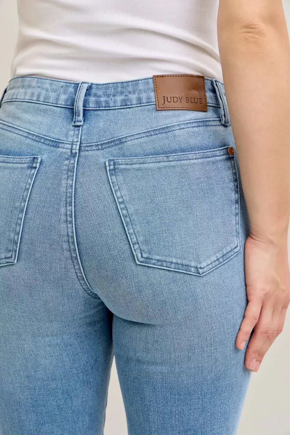 Judy Blue Jeans - Full Size Mid Rise Bootcut Jeans with Contrast Wash & Front Patch Pockets