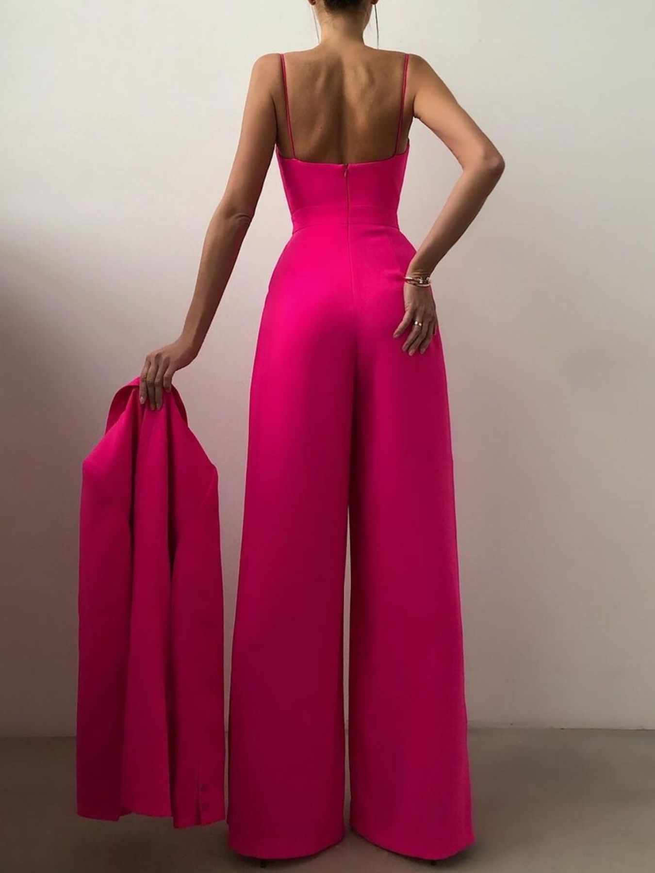Full Size Spaghetti Strap Wide Leg Jumpsuit
