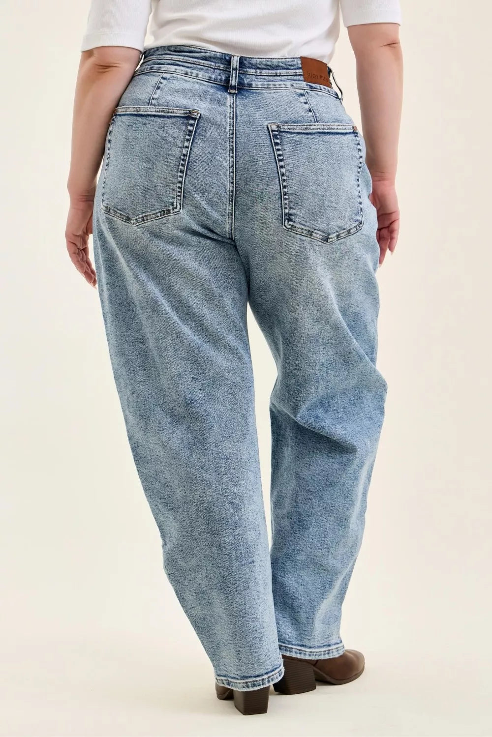 Judy Blue Full Size High Waist Marlow Arc Leg Jeans with Double Waistband