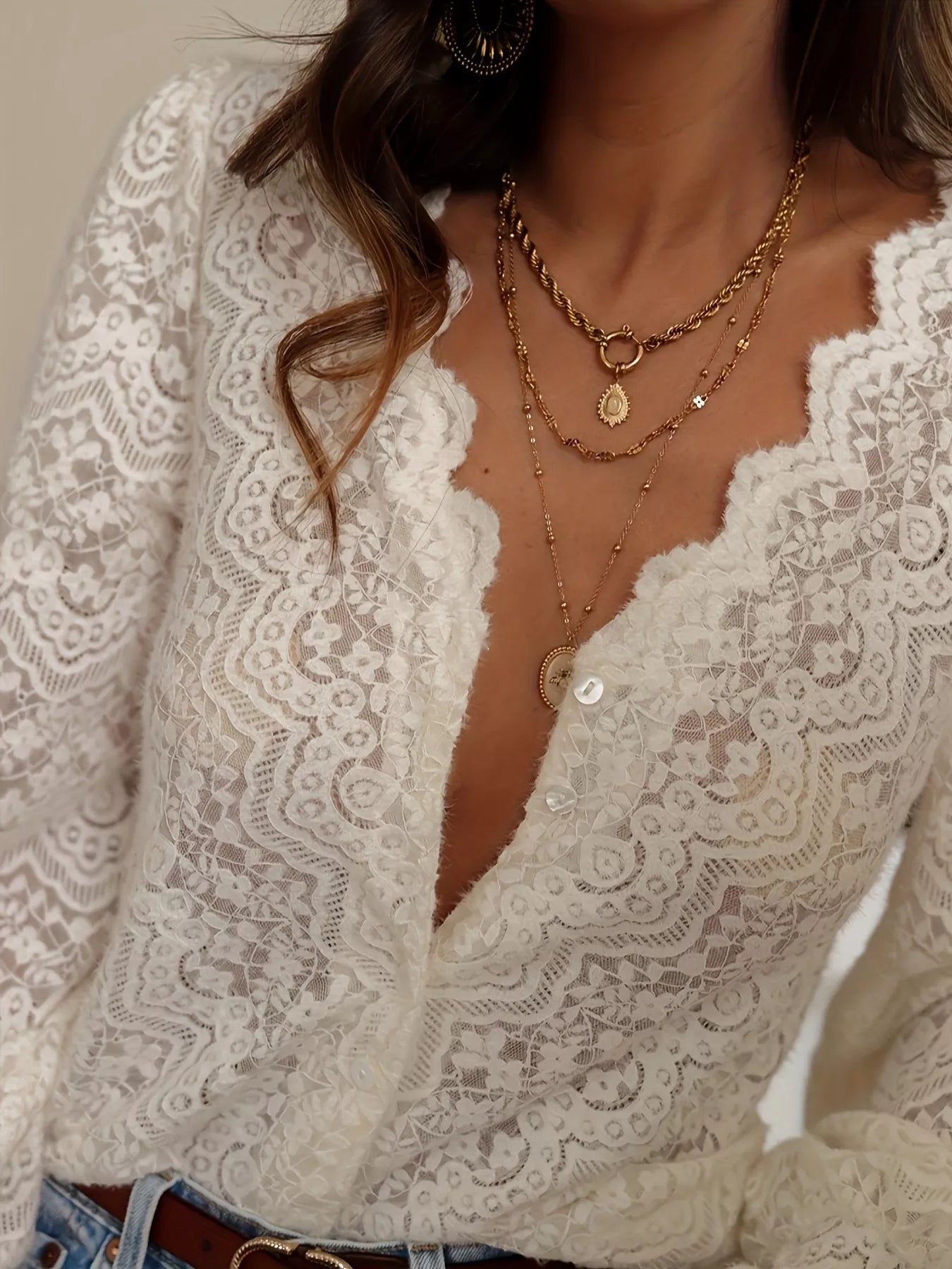 Lace Long Sleeve Top
