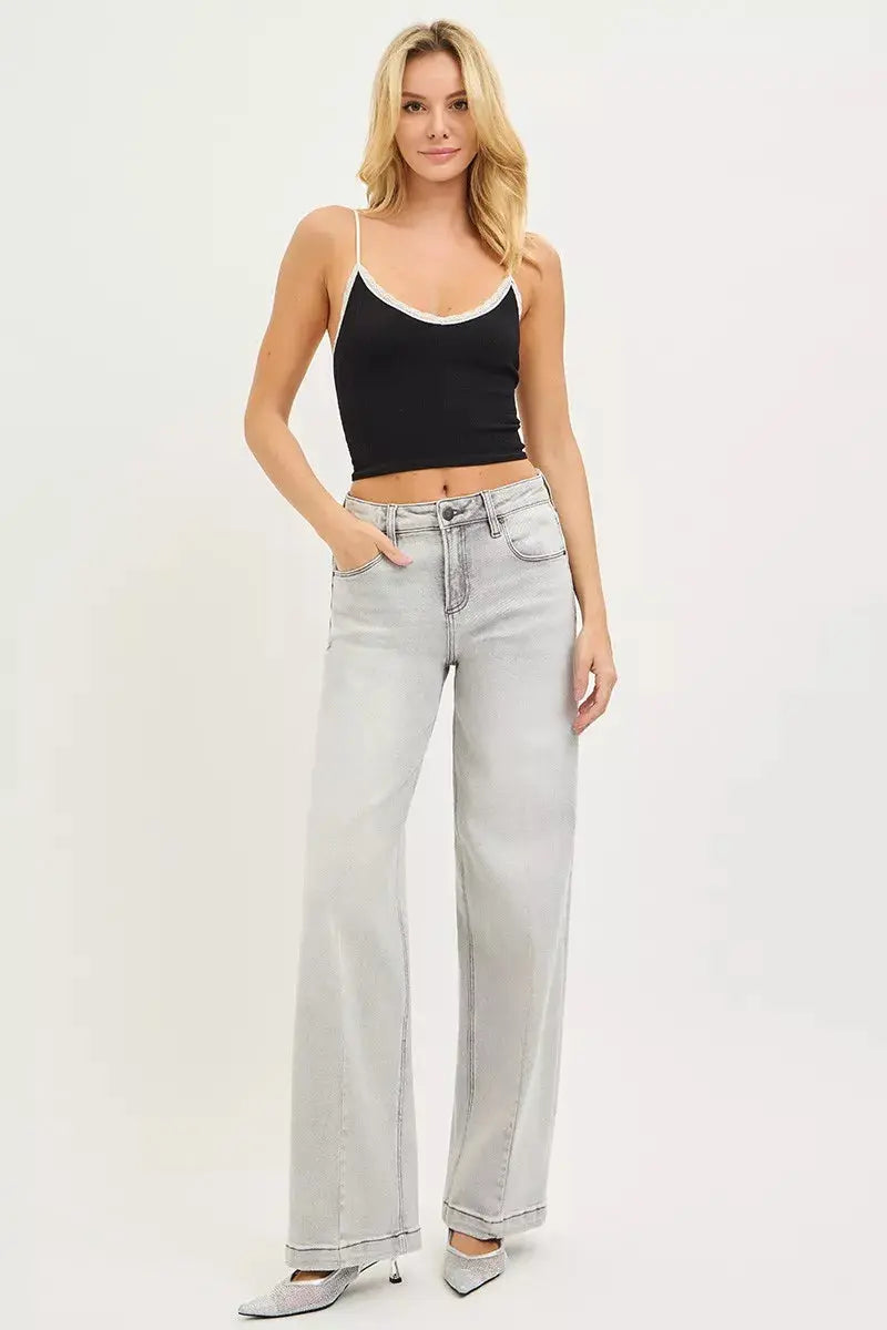 RISEN Jeans - Slouchy Baggy Jeans with Contrast Stitching