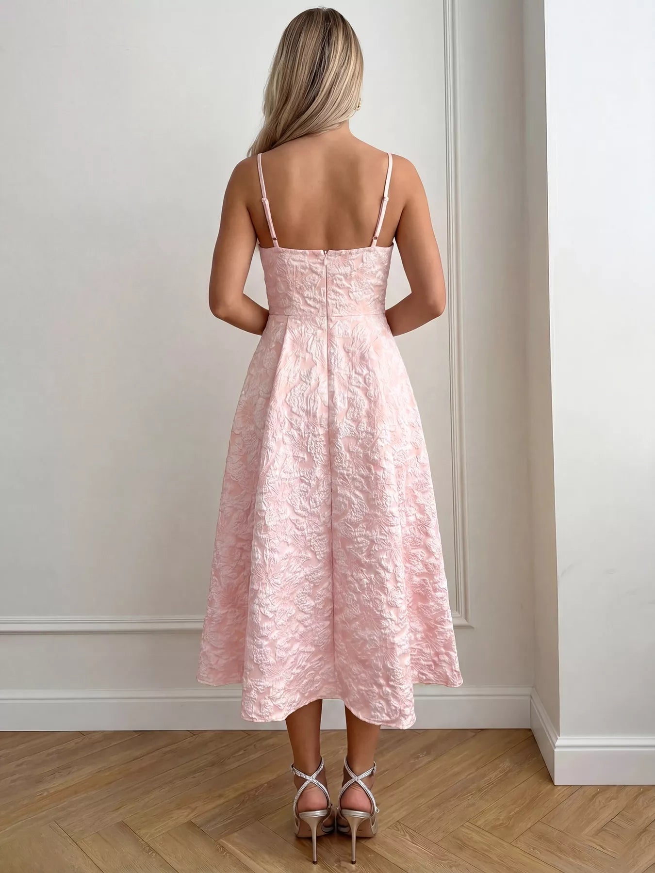 Textured A Line Midi Dress