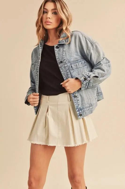 Aemi + Co Gayla Denim Jacket — Classic Fit Unisex Outerwear